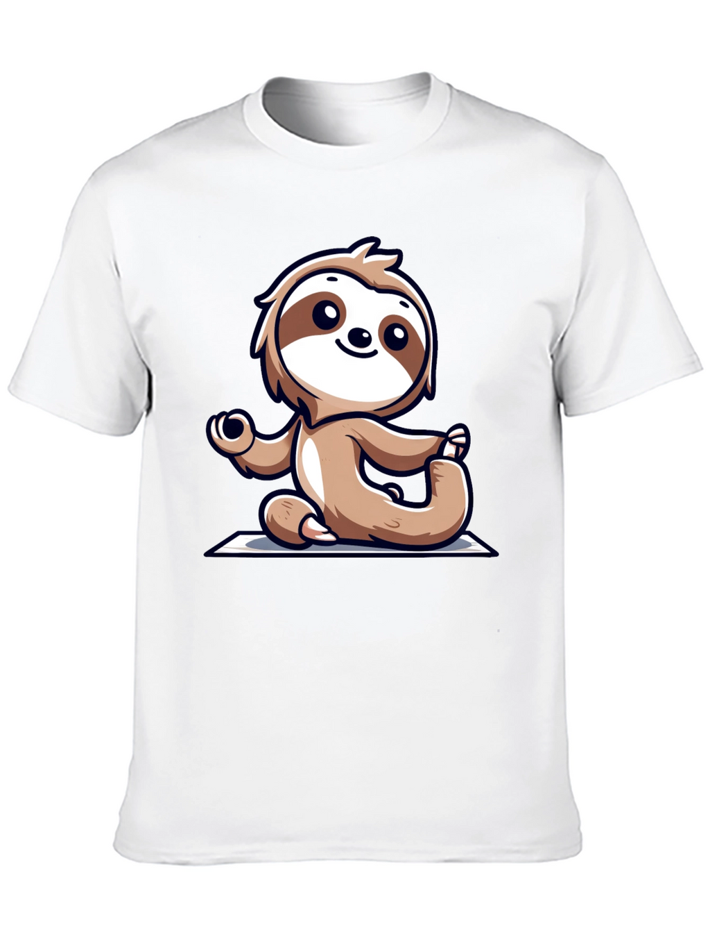 Sloth Doing Yoga T-Shirt - Relaxed Fit Black Tee