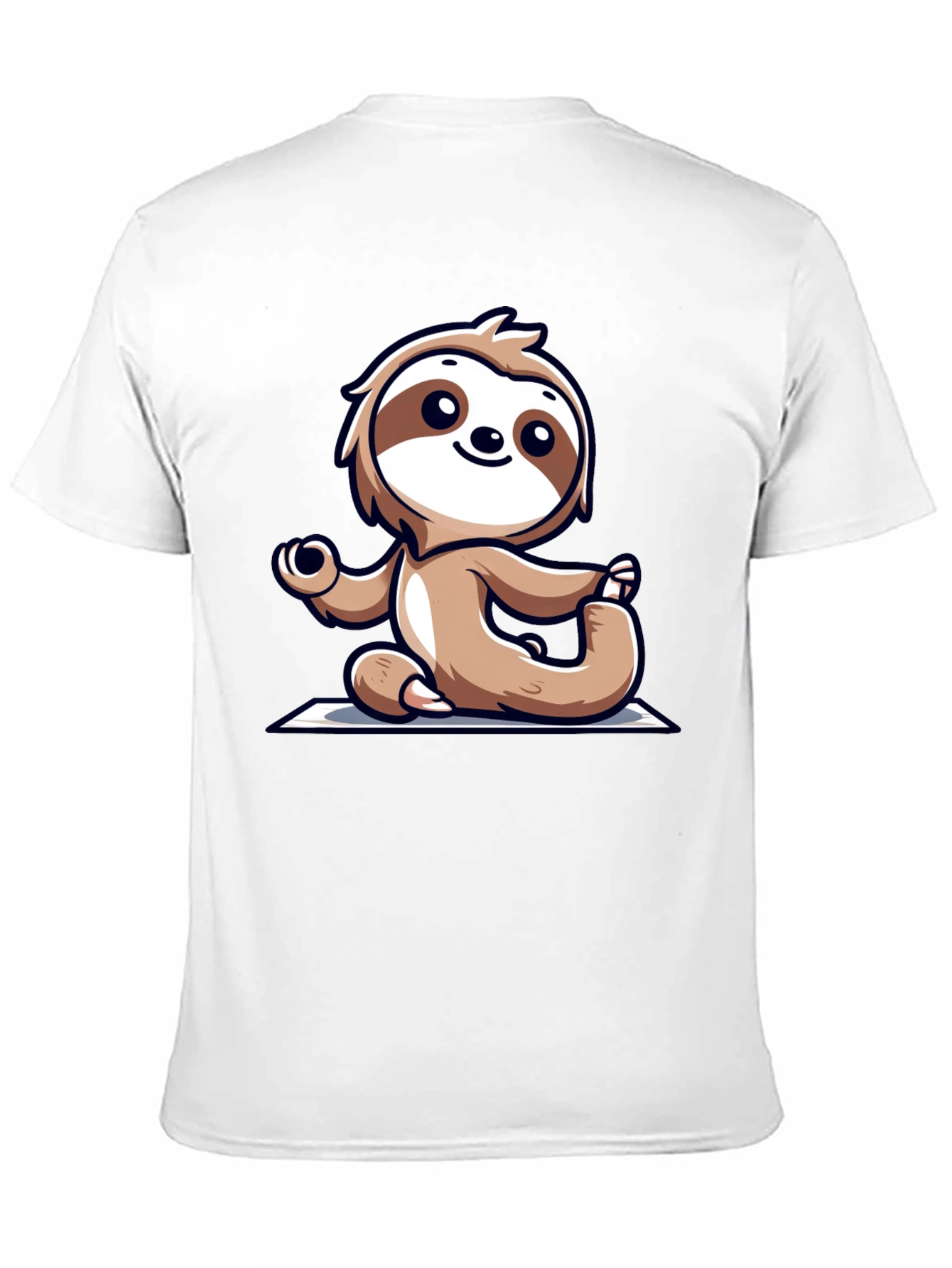 Sloth Doing Yoga T-Shirt - Relaxed Fit Black Tee