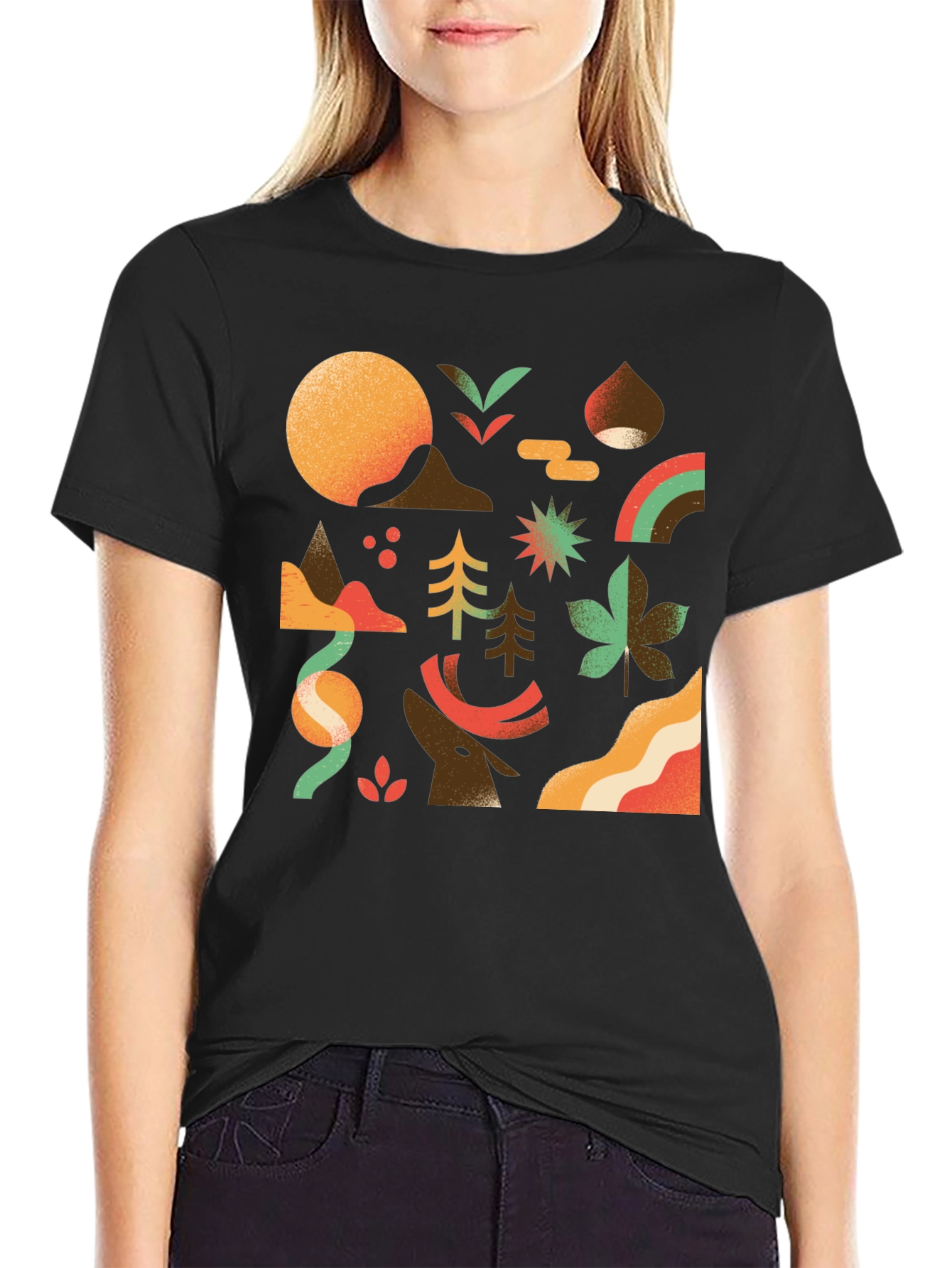 Abstract Nature Graphic Tee - Stylish Comfort