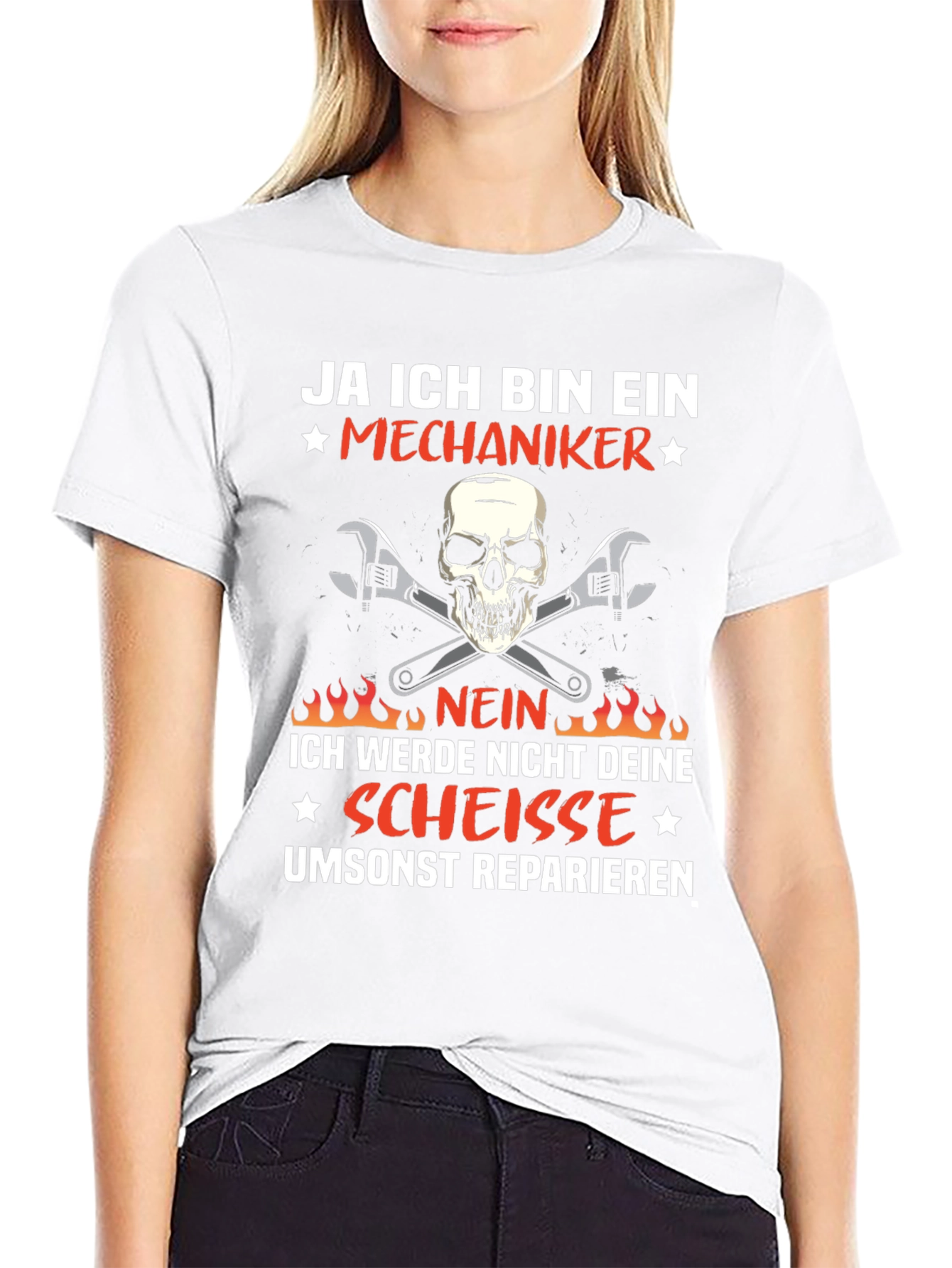 Mechanic Skull T-Shirt - Ja Ich Bin Ein Mechaniker