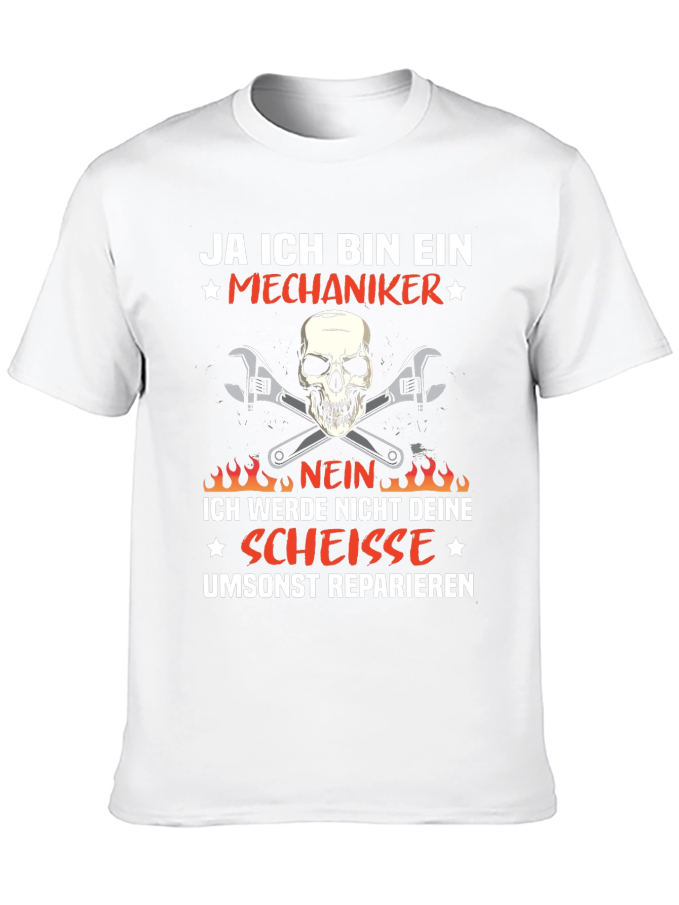 Mechanic Skull T-Shirt - Ja Ich Bin Ein Mechaniker