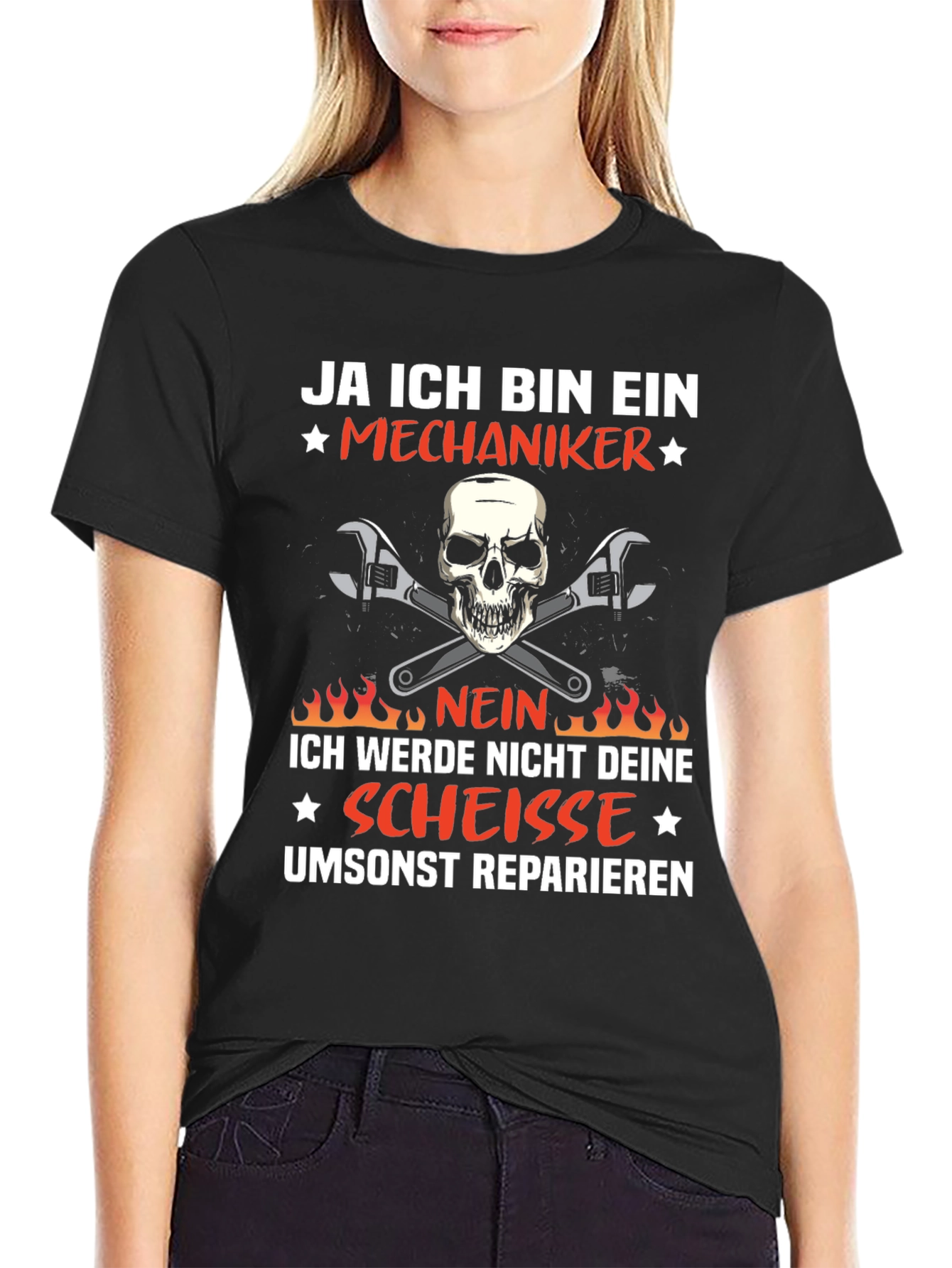 Mechanic Skull T-Shirt - Ja Ich Bin Ein Mechaniker