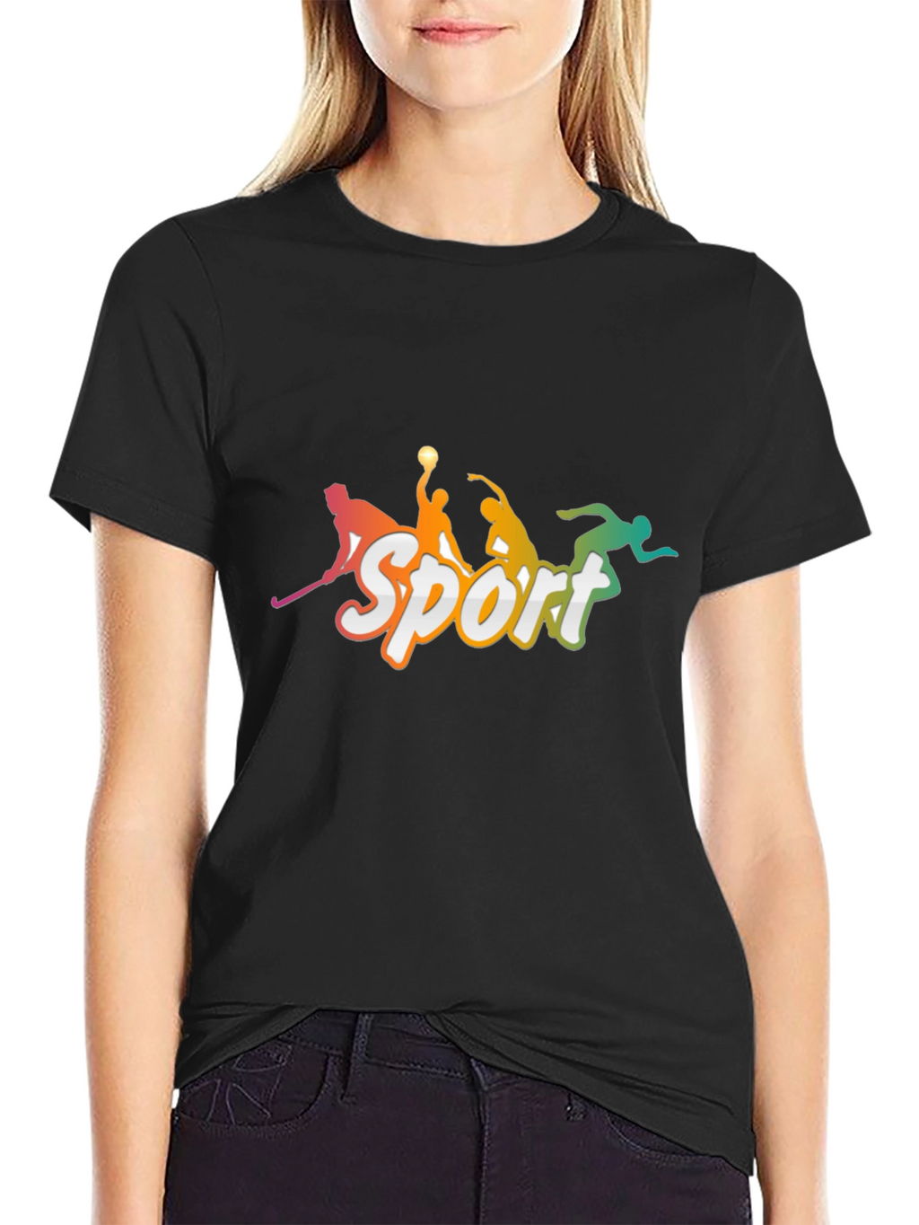 Mens Black Sport Graphic T-Shirt
