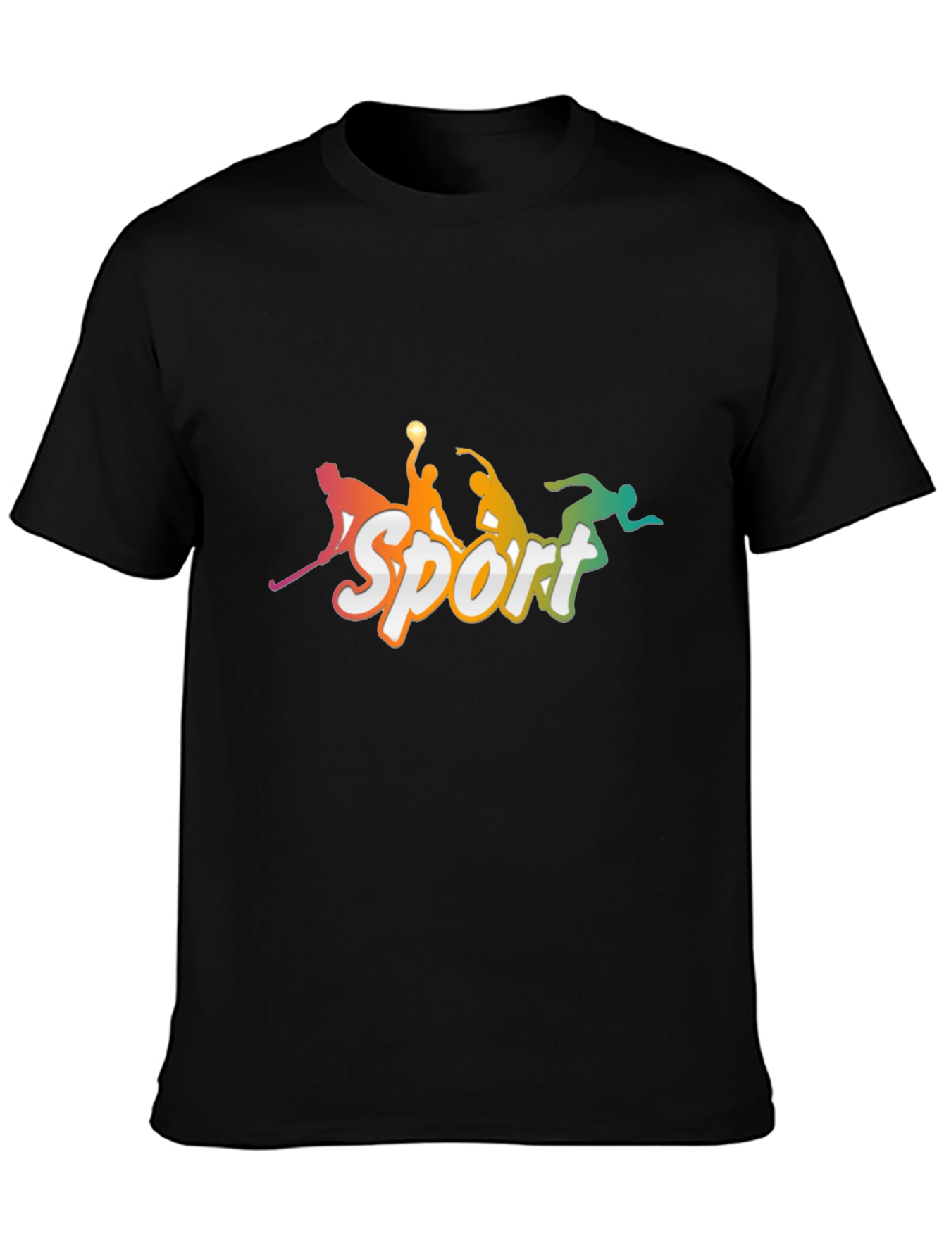 Mens Black Sport Graphic T-Shirt