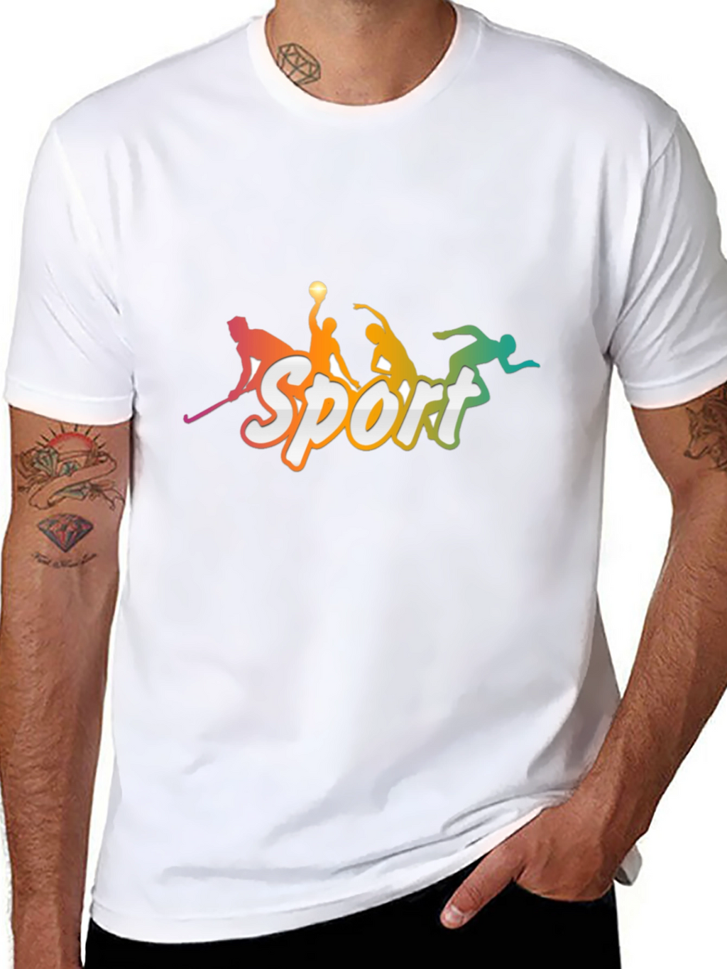 Mens Black Sport Graphic T-Shirt