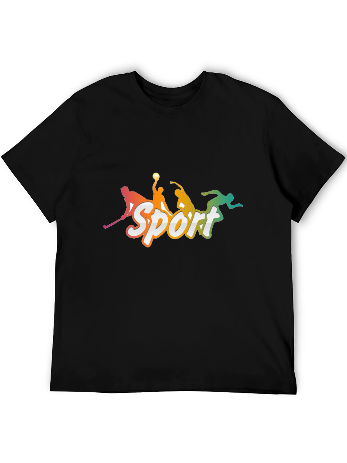 Mens Black Sport Graphic T-Shirt