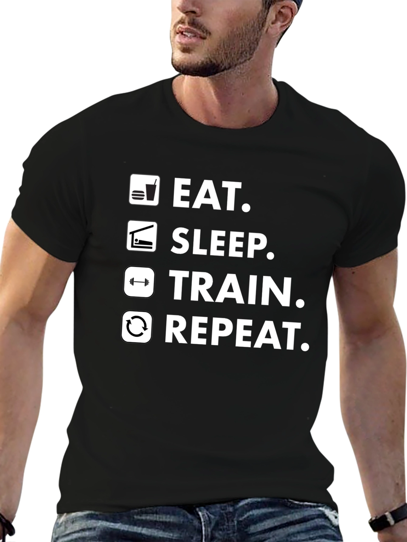 Eat Sleep Train Repeat Gym T-Shirt