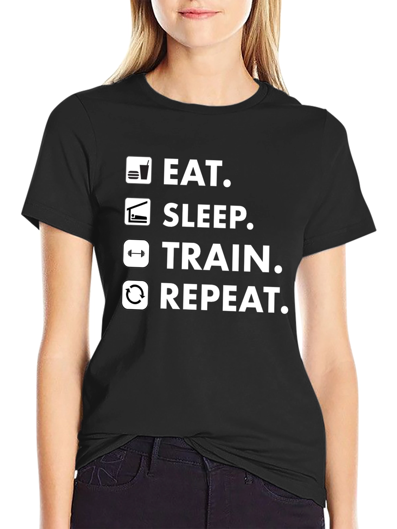 Eat Sleep Train Repeat Gym T-Shirt