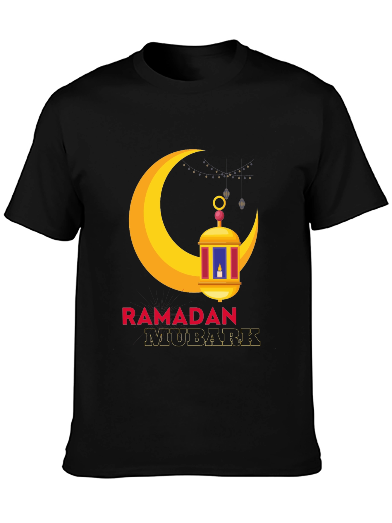 Ramadan Mubarak Graphic Tee - Festive Crescent Moon Design