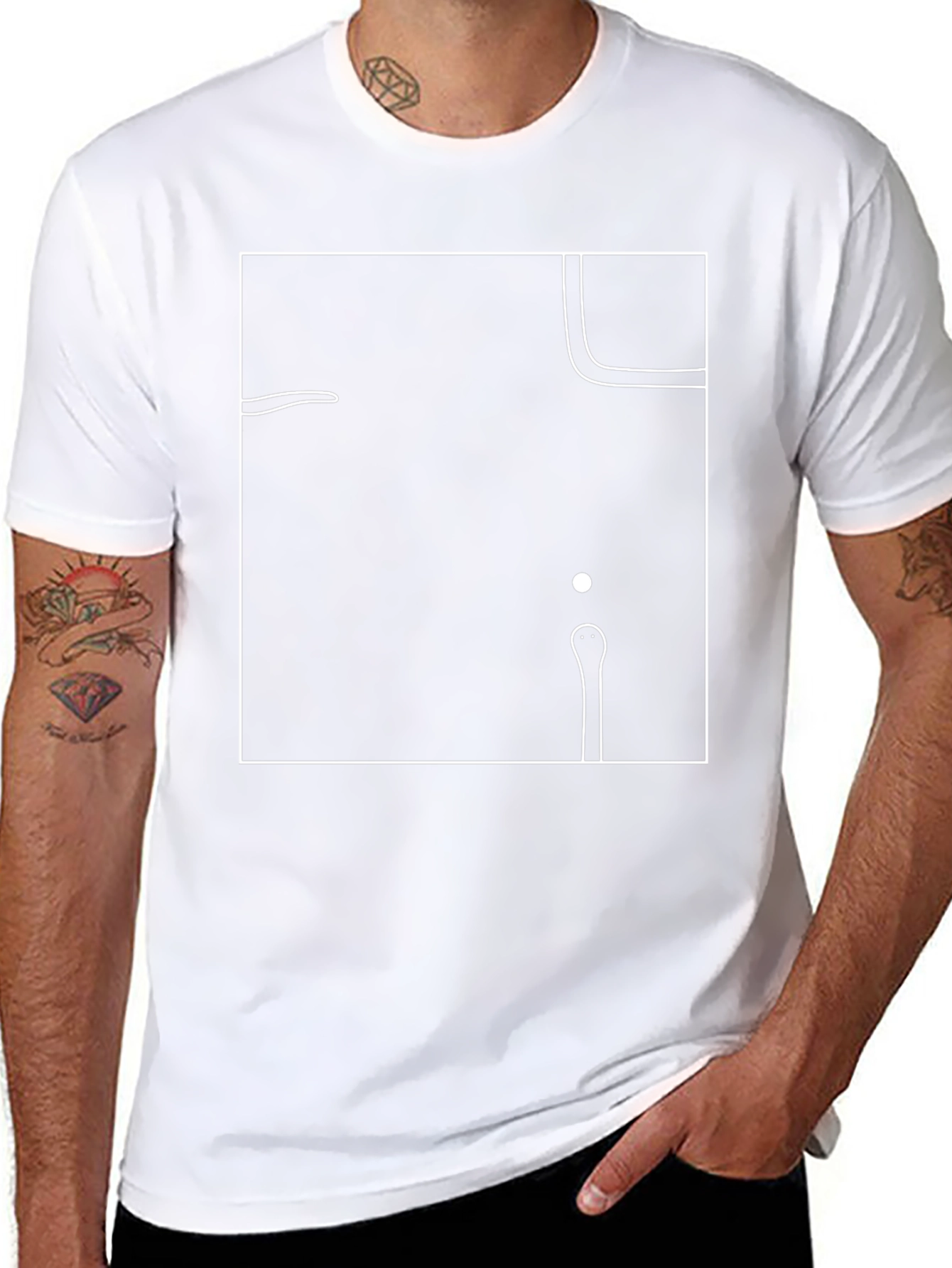Abstract Graphic Tee - Black Cotton T-Shirt