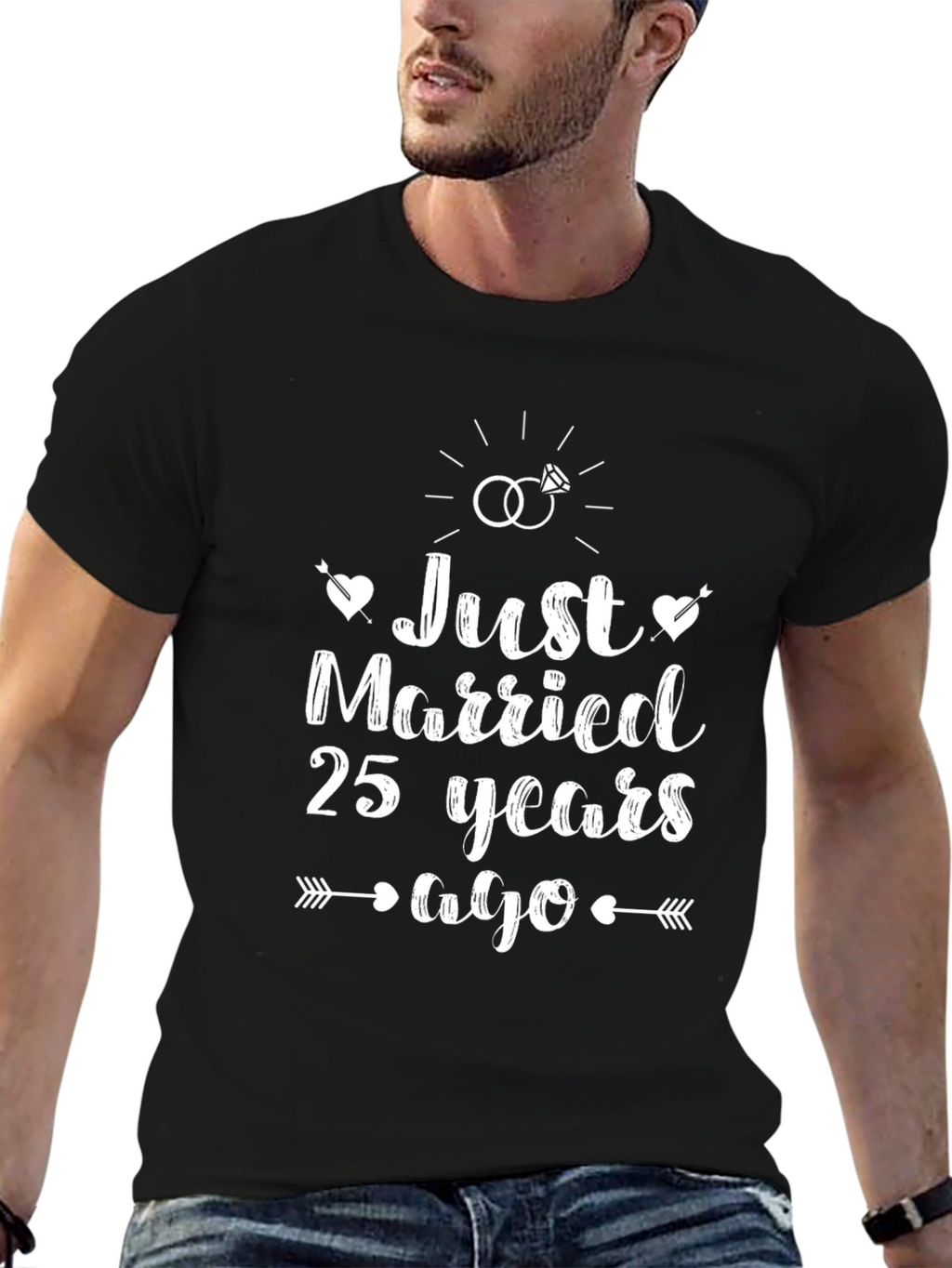 Just Married 25 Years Ago Anniversary T-Shirt