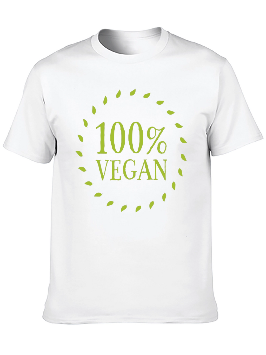 100% Vegan T-Shirt - Black Leaf Circle Design