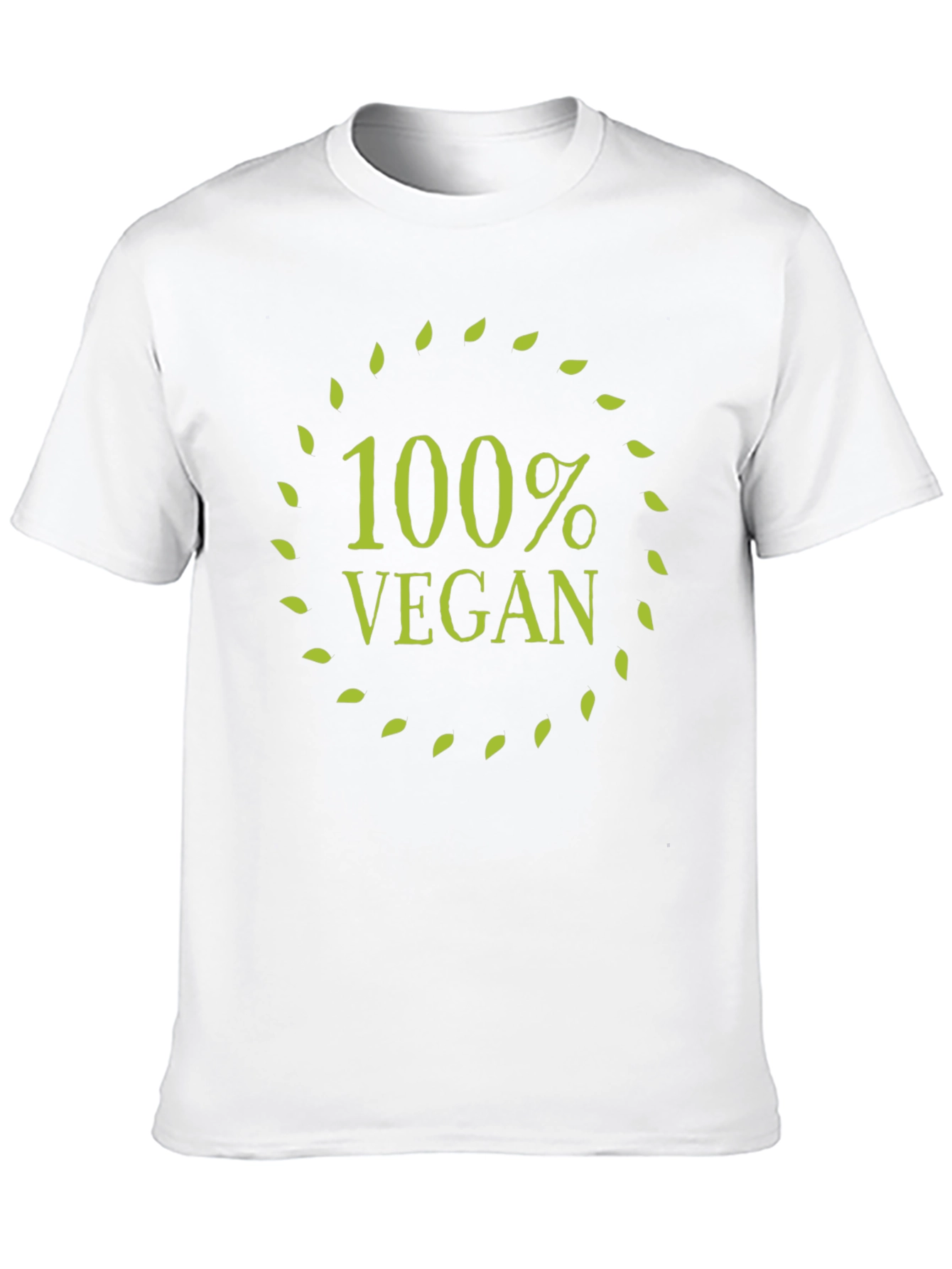 100% Vegan T-Shirt - Black Leaf Circle Design