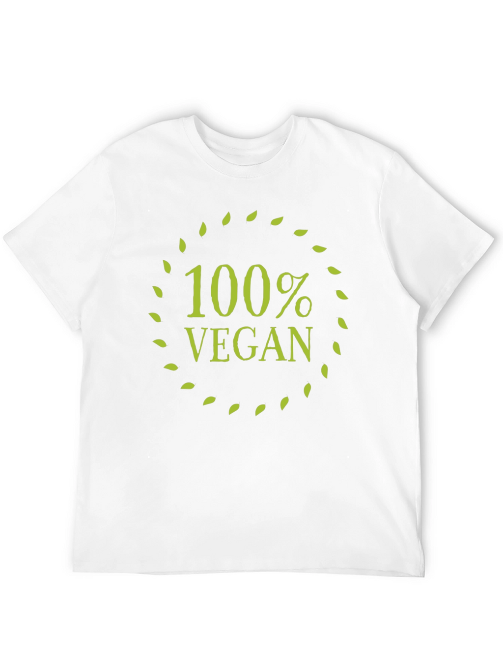 100% Vegan T-Shirt - Black Leaf Circle Design