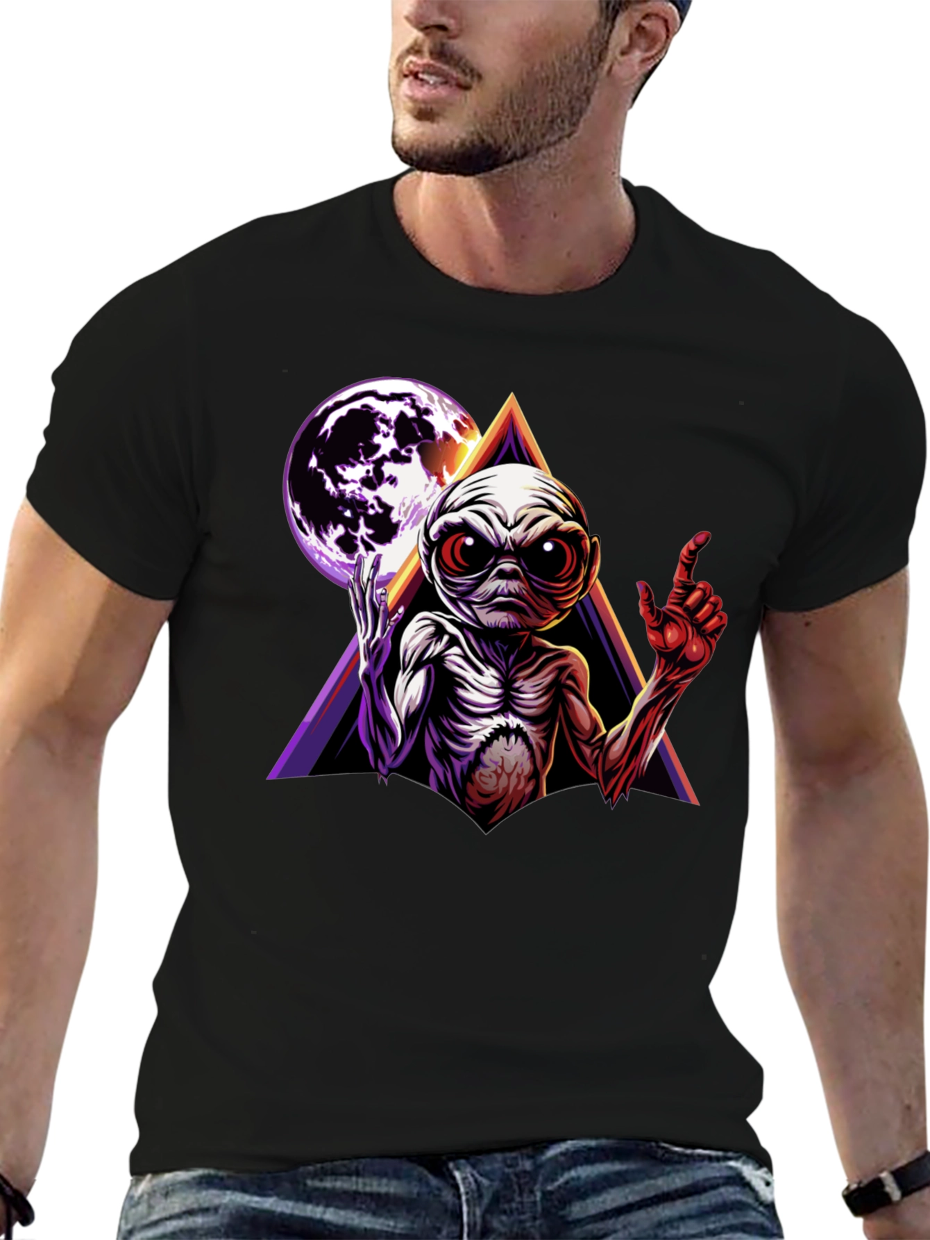 Alien Moon Triangle Graphic Tee