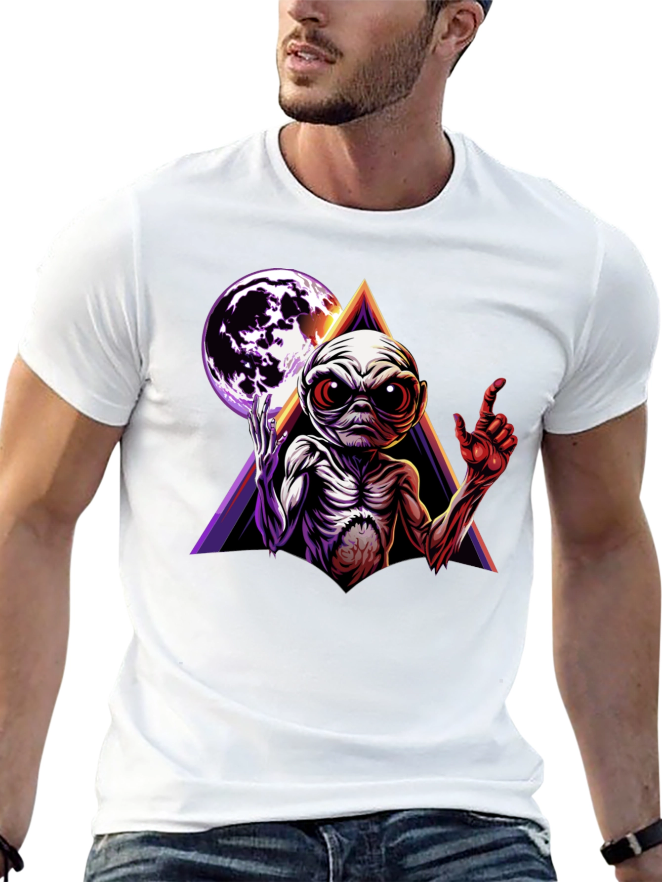Alien Moon Triangle Graphic Tee