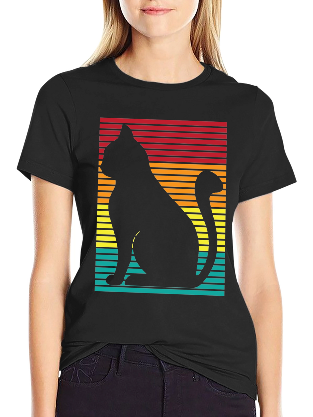 Retro Cat Silhouette T-Shirt