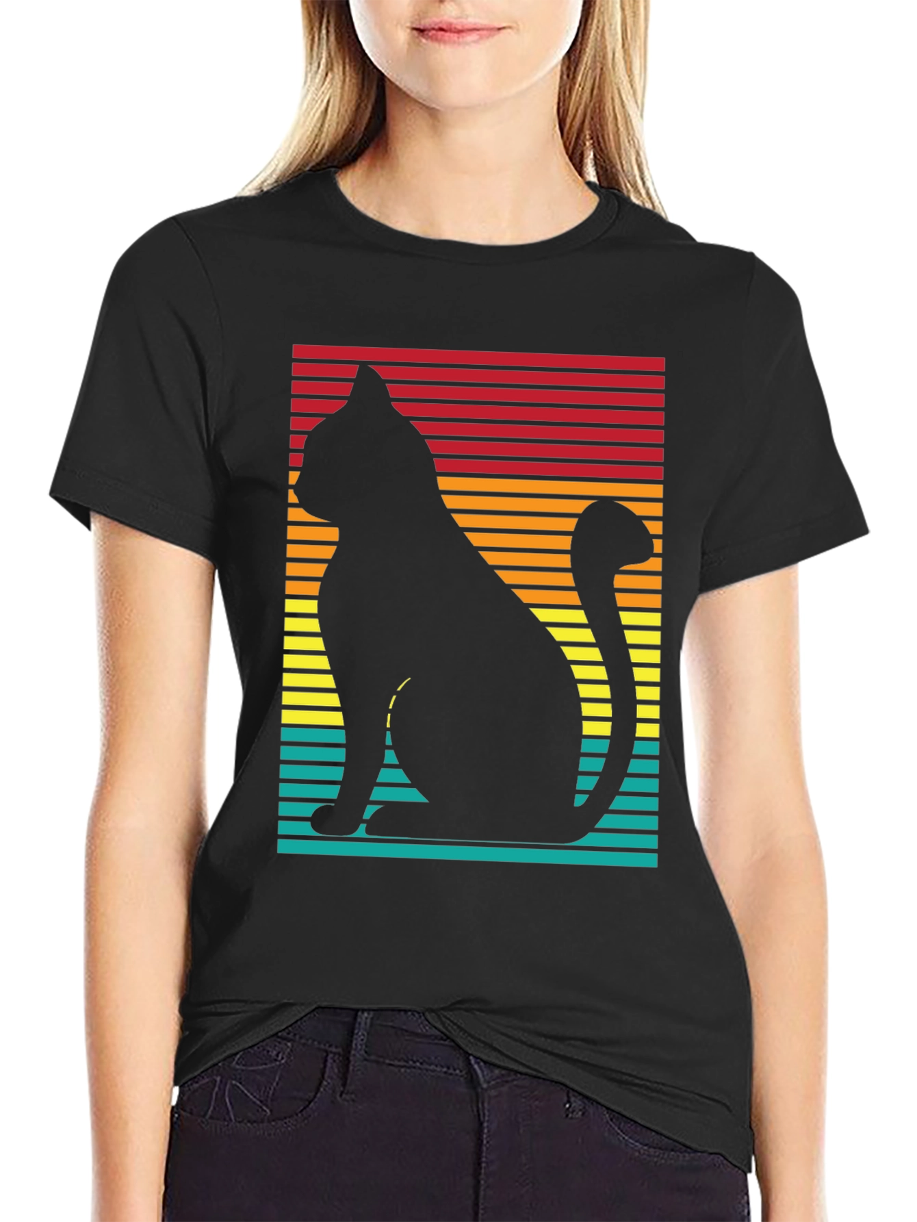 Retro Cat Silhouette T-Shirt