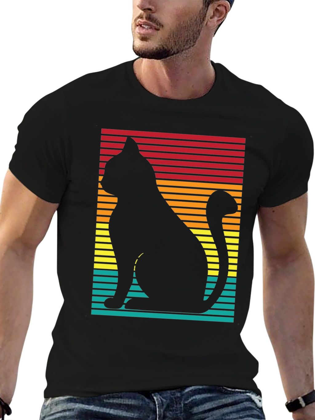 Retro Cat Silhouette T-Shirt