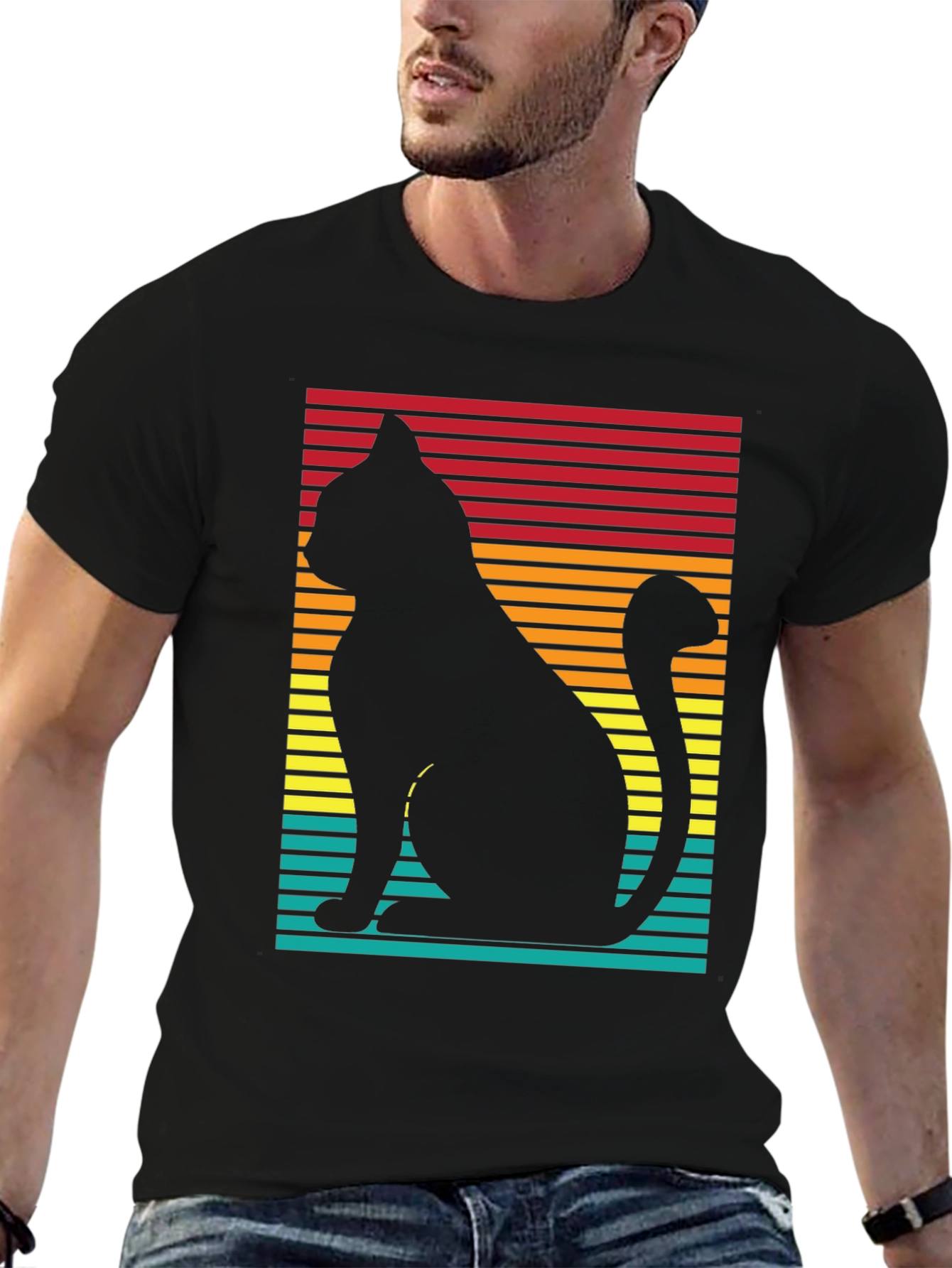 Retro Cat Silhouette T-Shirt