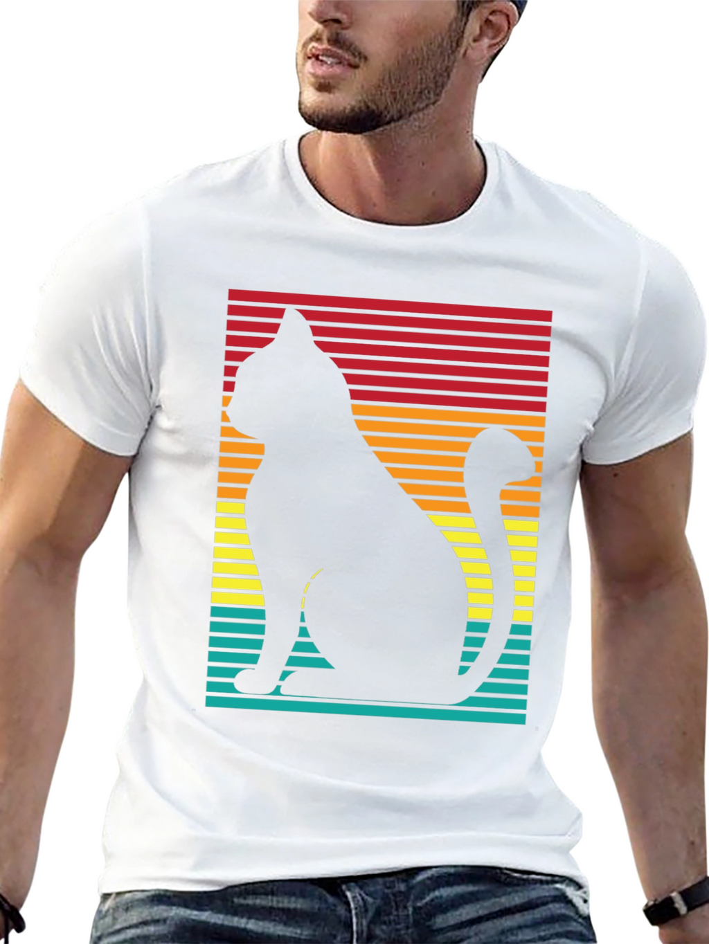 Retro Cat Silhouette T-Shirt