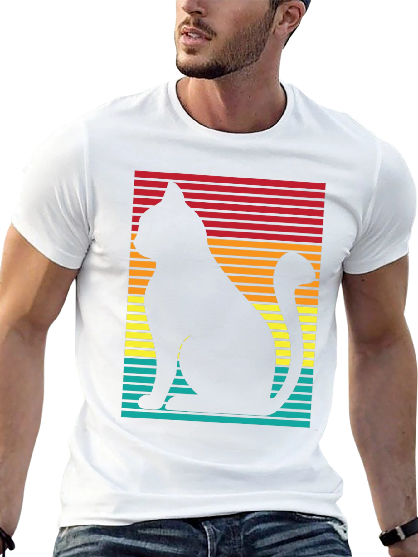 Retro Cat Silhouette T-Shirt