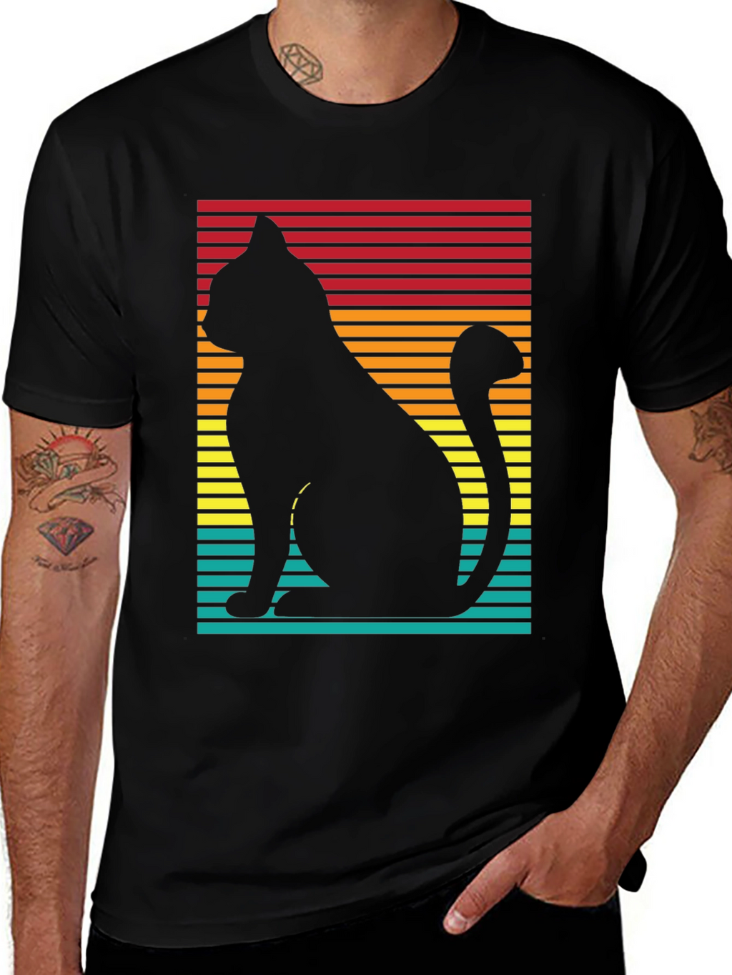 Retro Cat Silhouette T-Shirt
