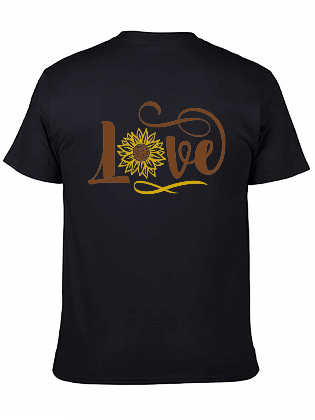 Love Sunflower Graphic Black T-Shirt