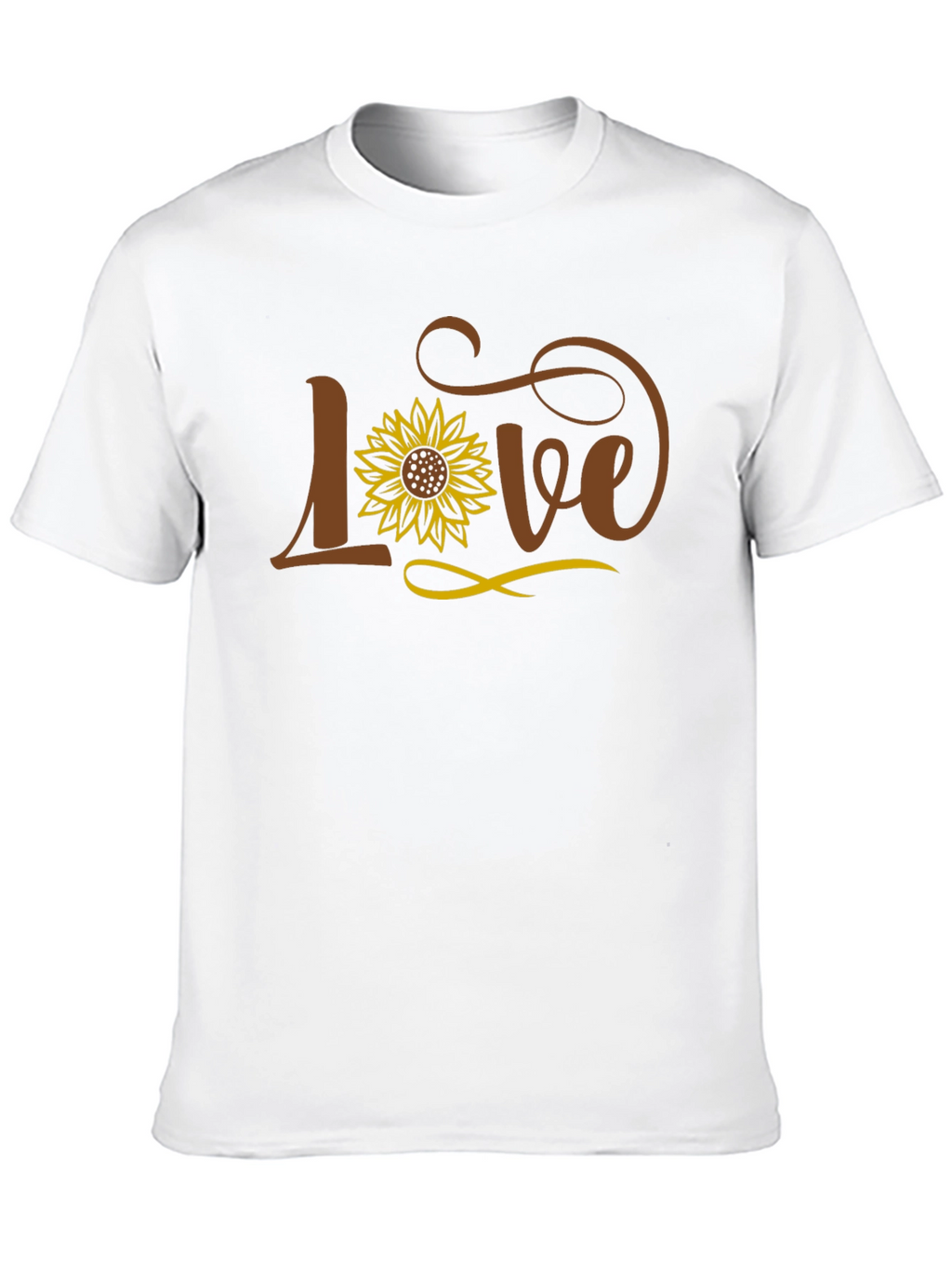 Love Sunflower Graphic Black T-Shirt