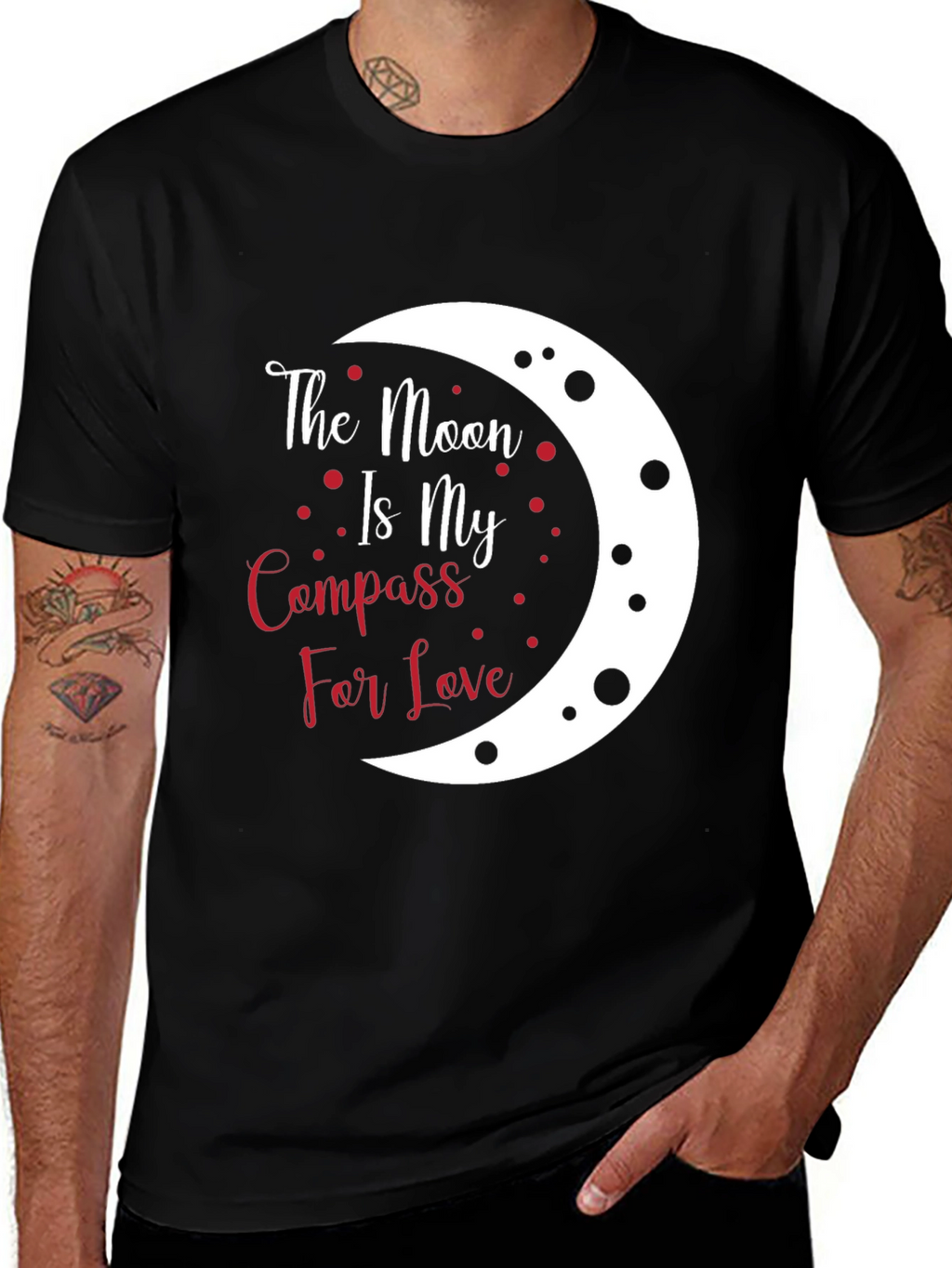 Moon Compass Love T-Shirt - Unique Graphic Tee