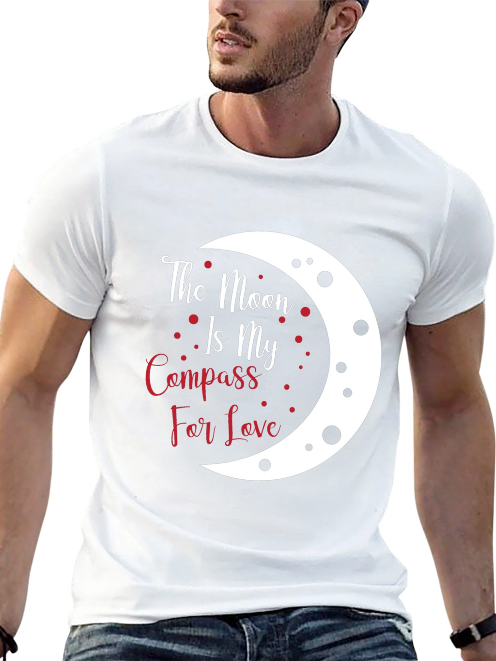 Moon Compass Love T-Shirt - Unique Graphic Tee