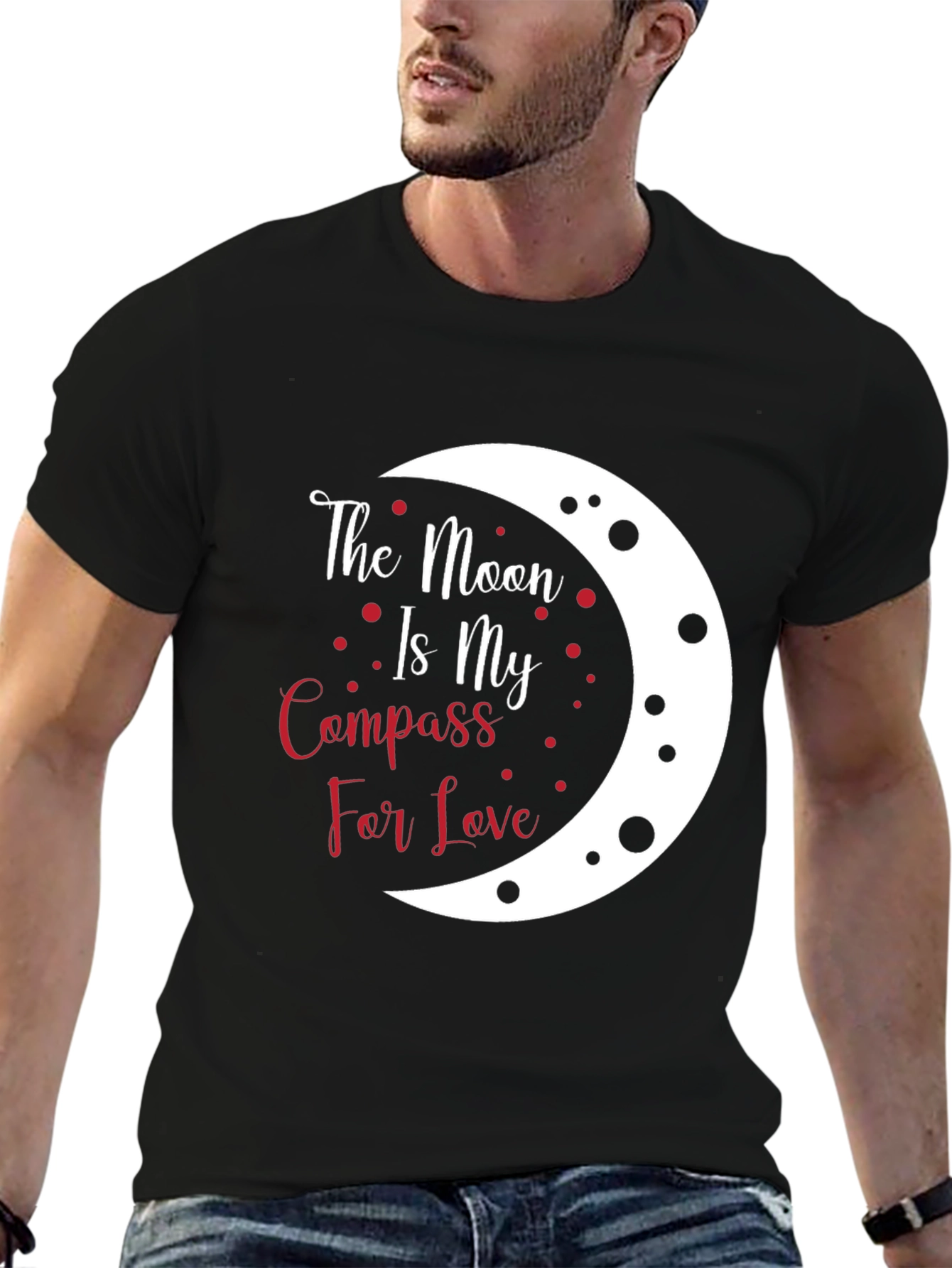 Moon Compass Love T-Shirt - Unique Graphic Tee