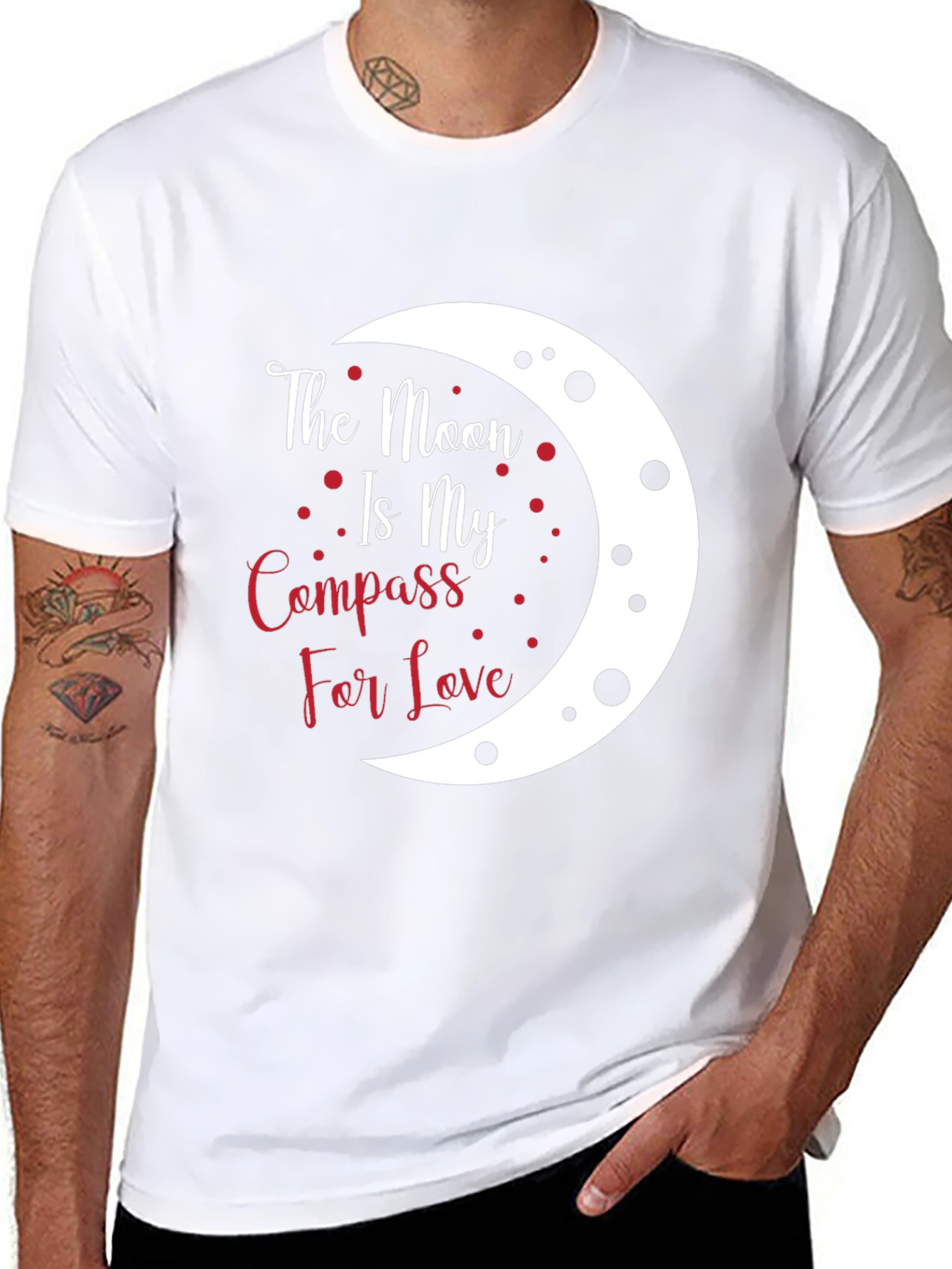 Moon Compass Love T-Shirt - Unique Graphic Tee