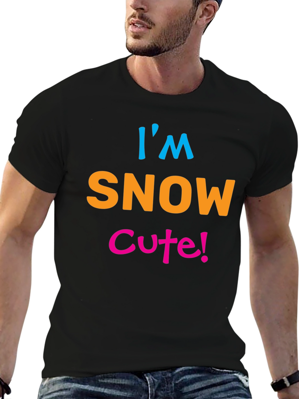 Im Snow Cute! Black Graphic Tee Shirt