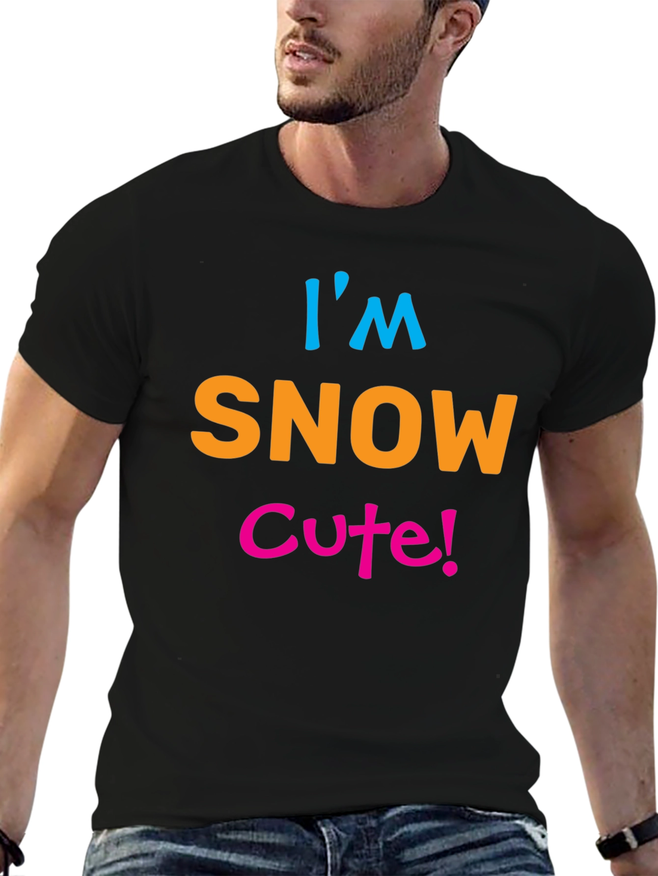 Im Snow Cute! Black Graphic Tee Shirt