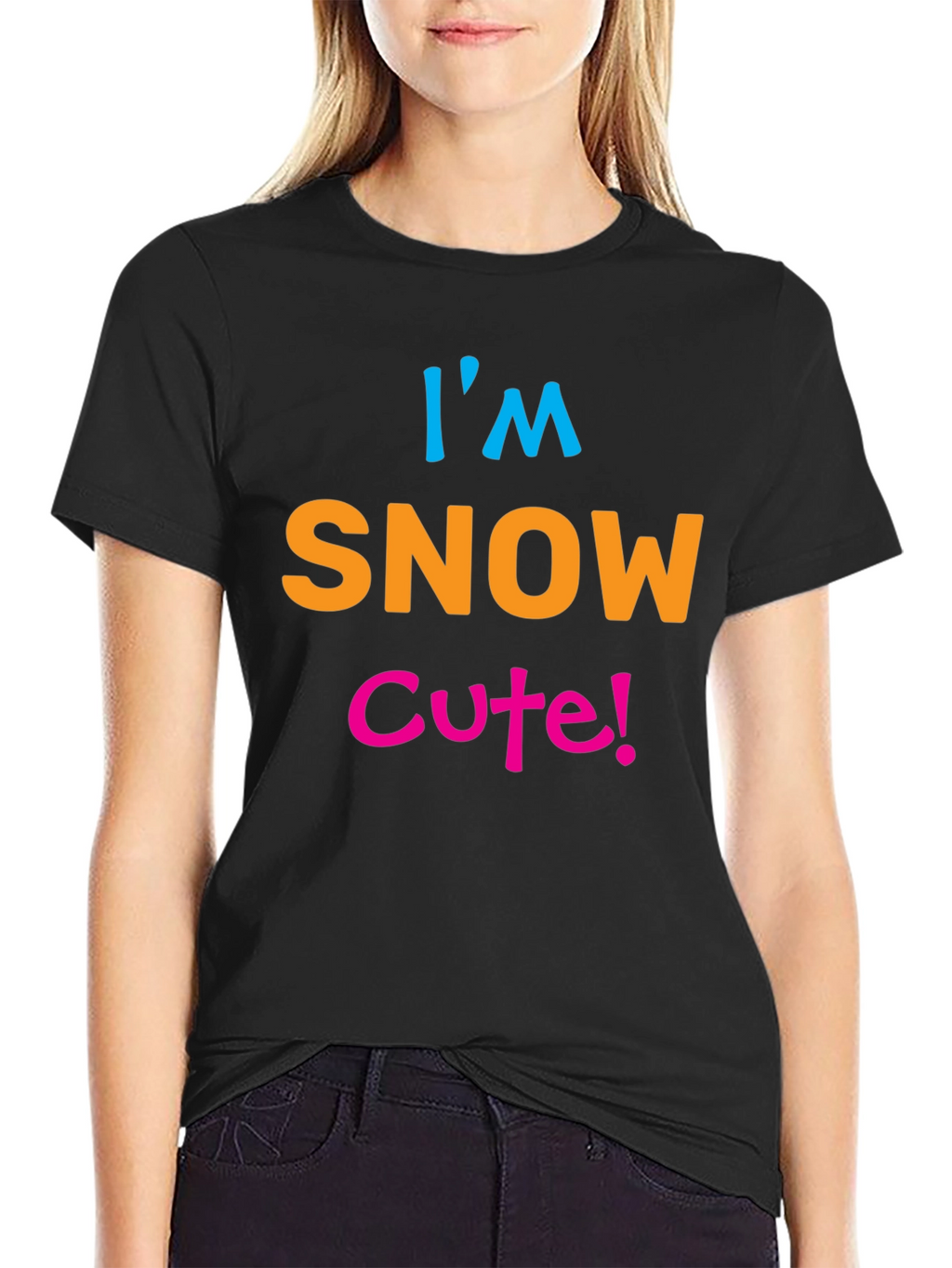 Im Snow Cute! Black Graphic Tee Shirt