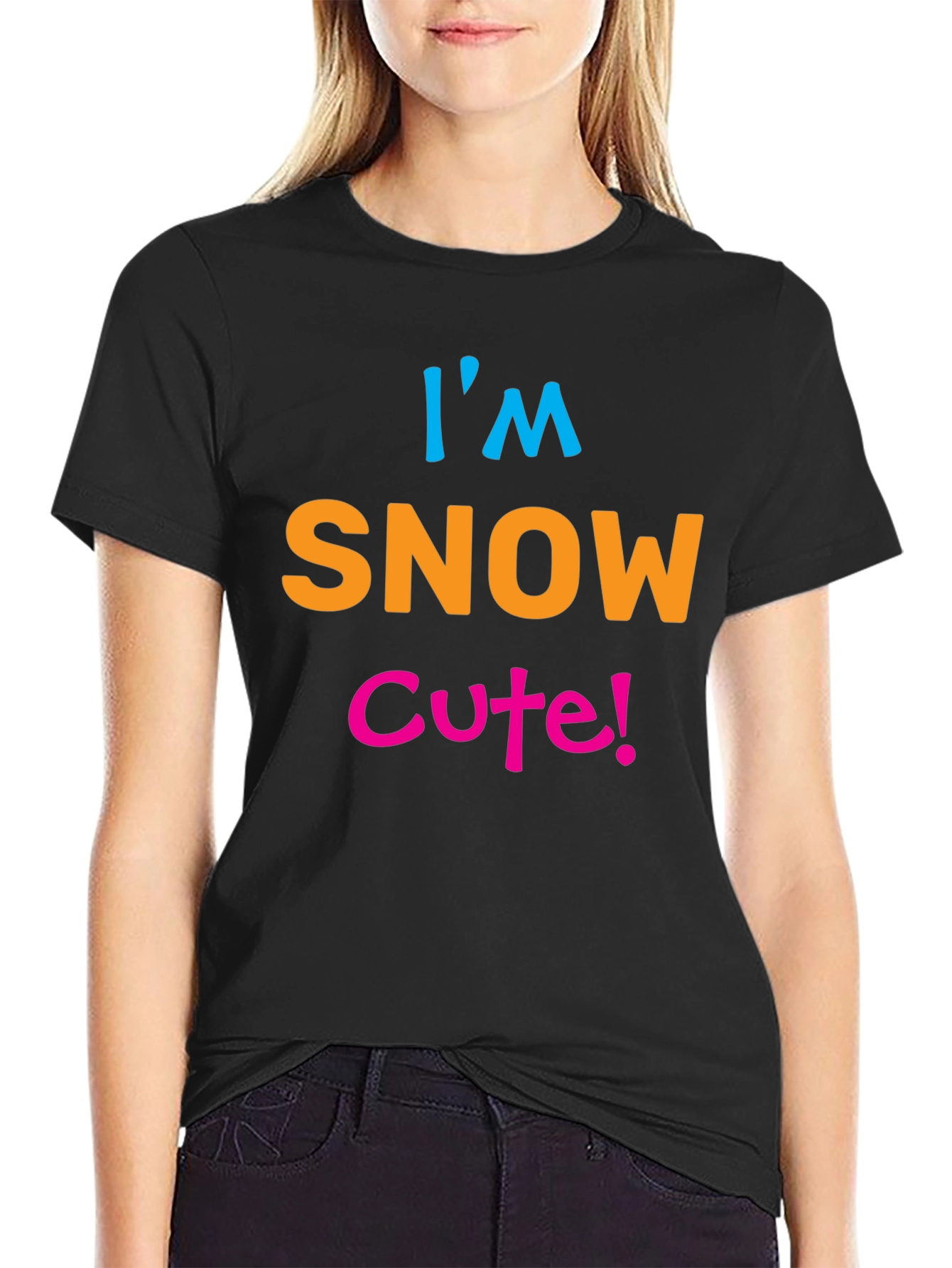 Im Snow Cute! Black Graphic Tee Shirt