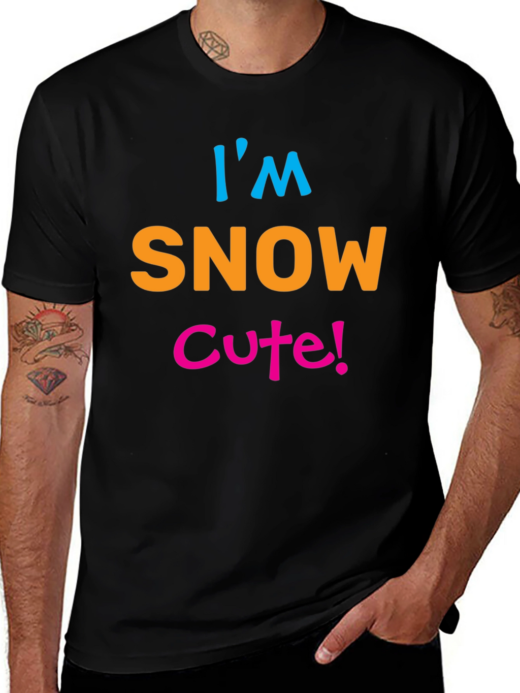 Im Snow Cute! Black Graphic Tee Shirt