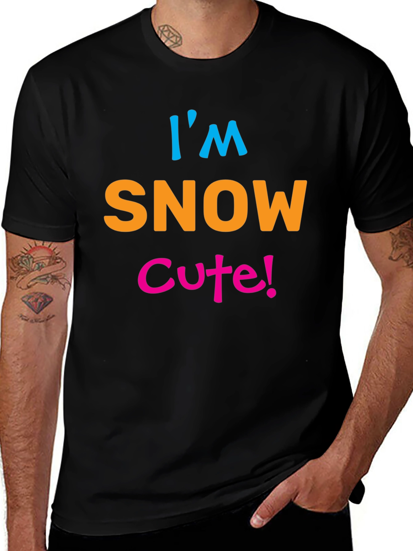 Im Snow Cute! Black Graphic Tee Shirt