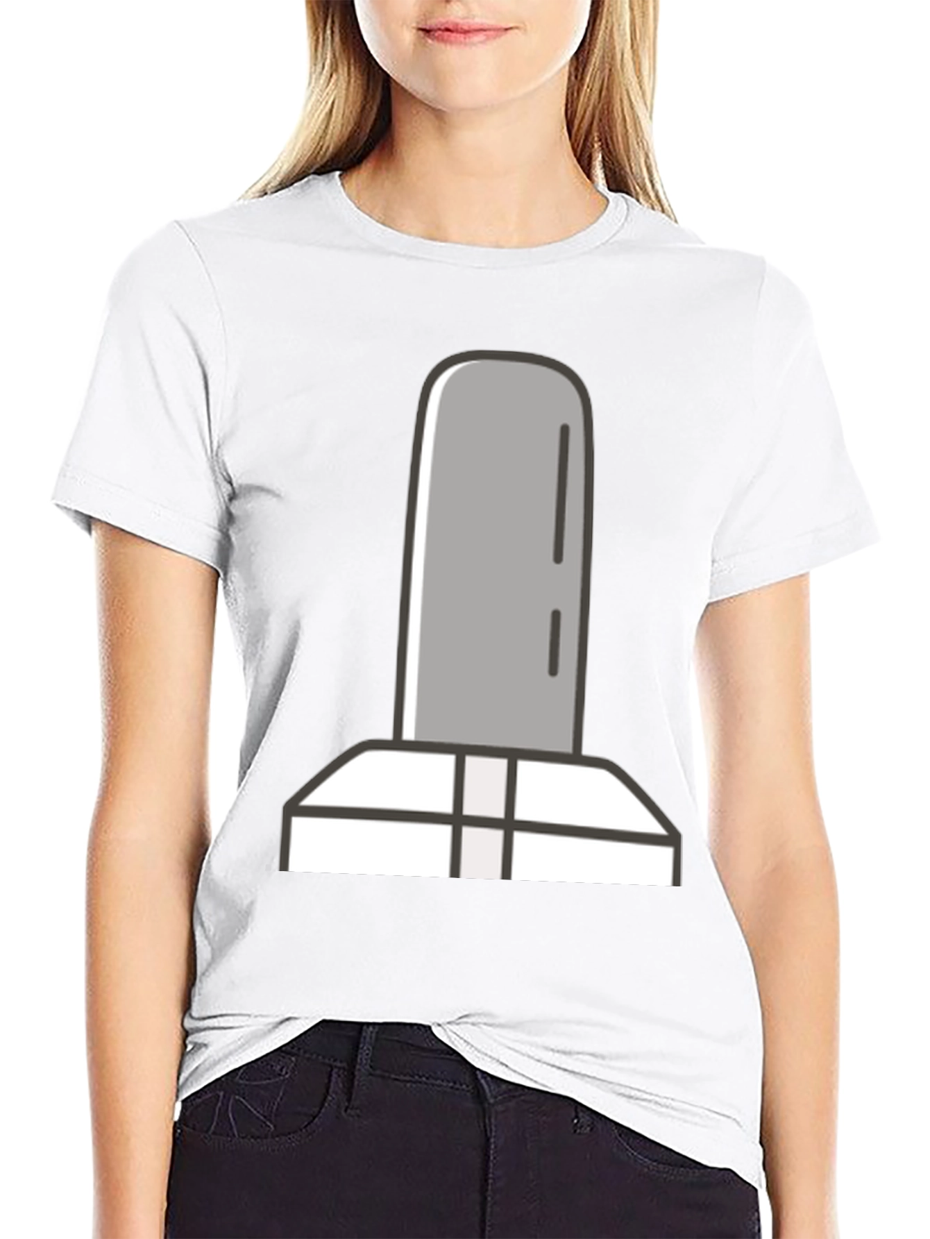 Simple Tombstone Graphic Tee - Black