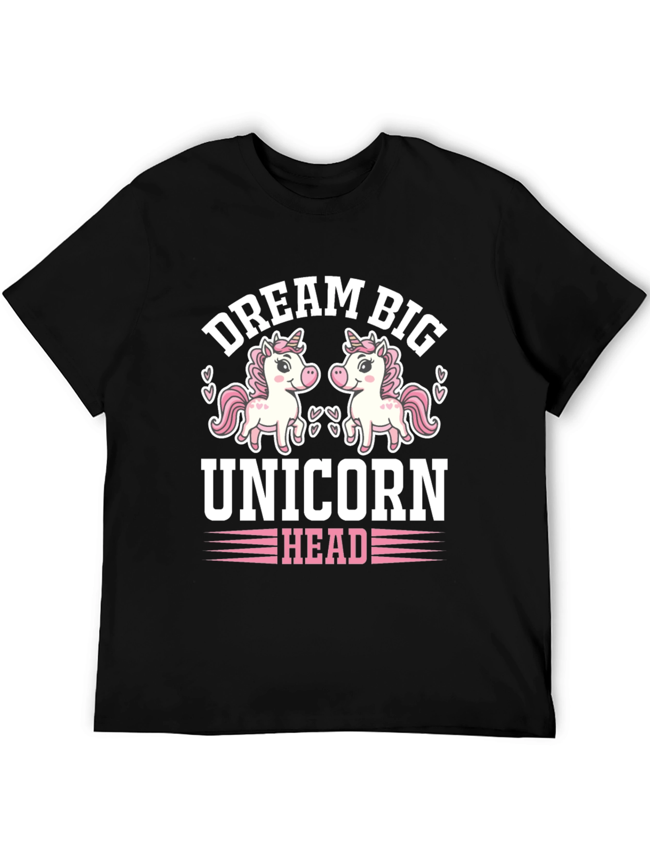 Dream Big Unicorn Head Tee - Black