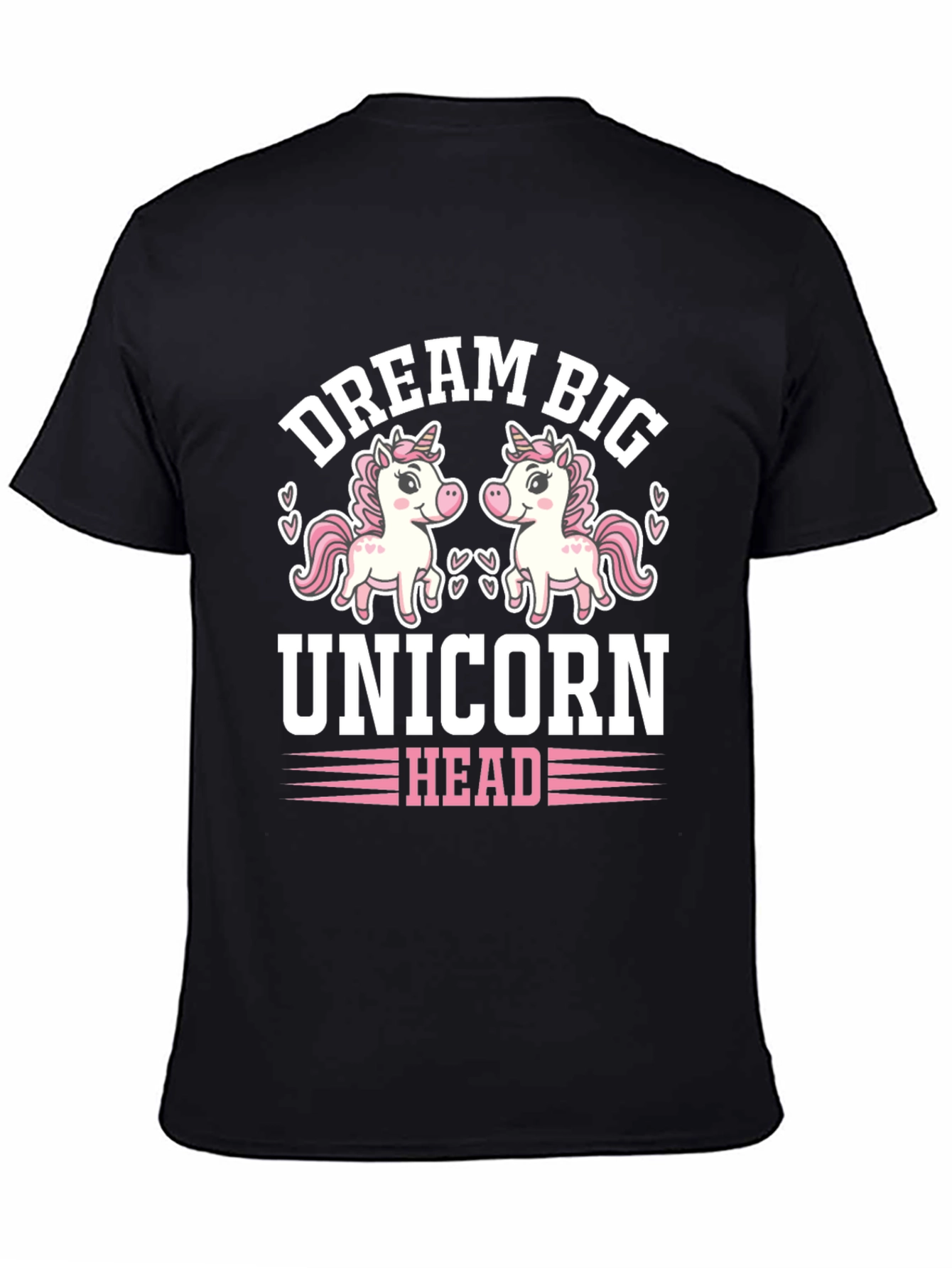 Dream Big Unicorn Head Tee - Black