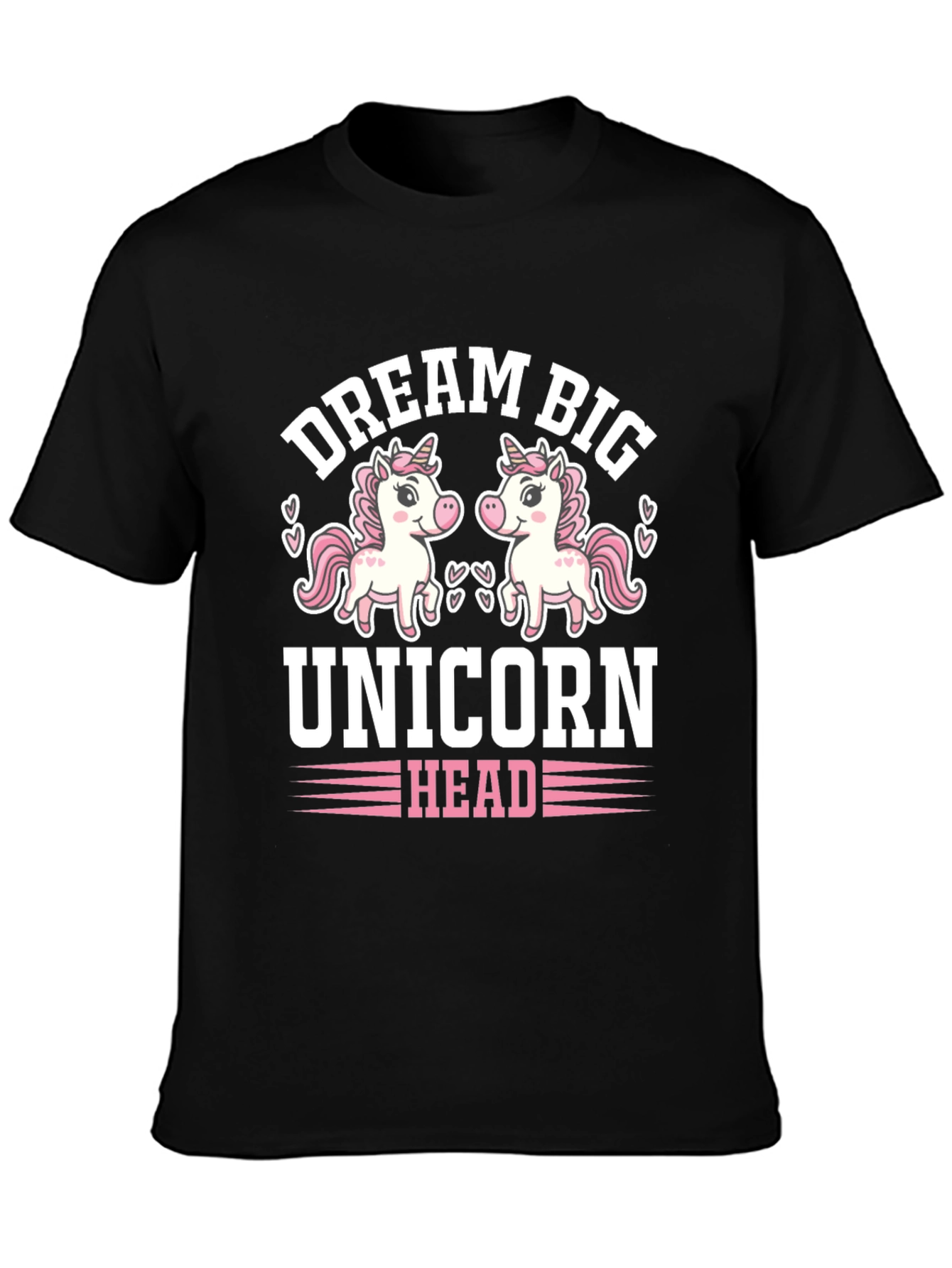 Dream Big Unicorn Head Tee - Black