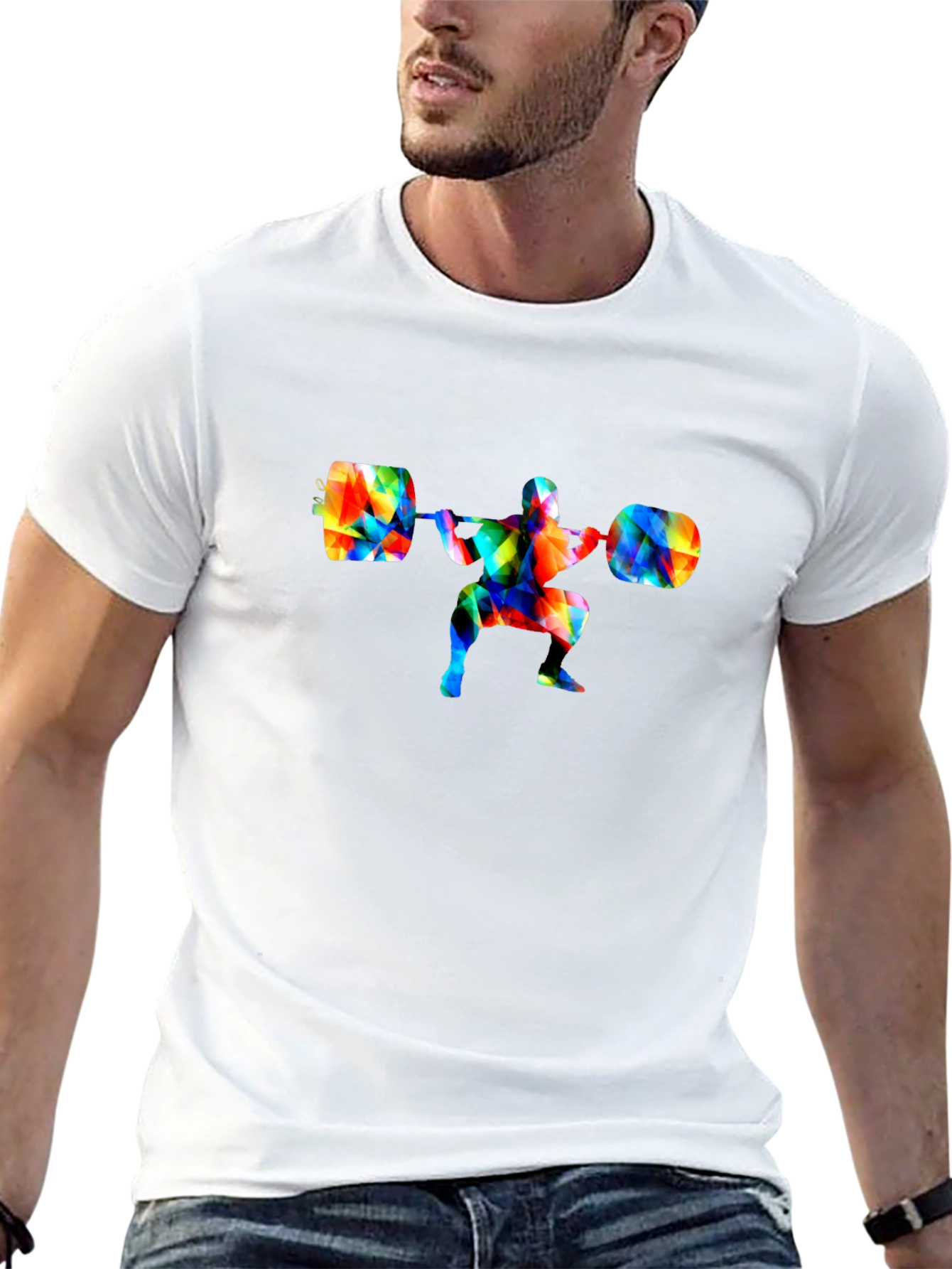 Colorful Weightlifting Squat T-Shirt