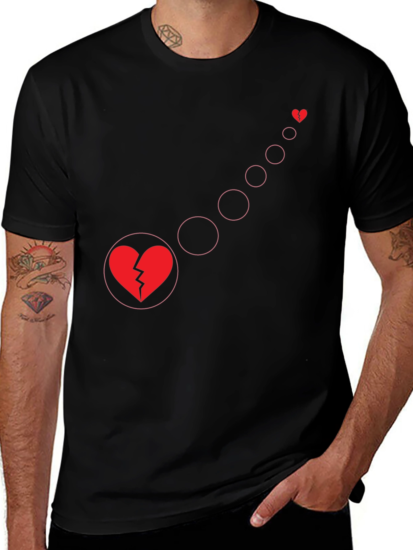 Broken Heart Evolution Black Graphic Tee