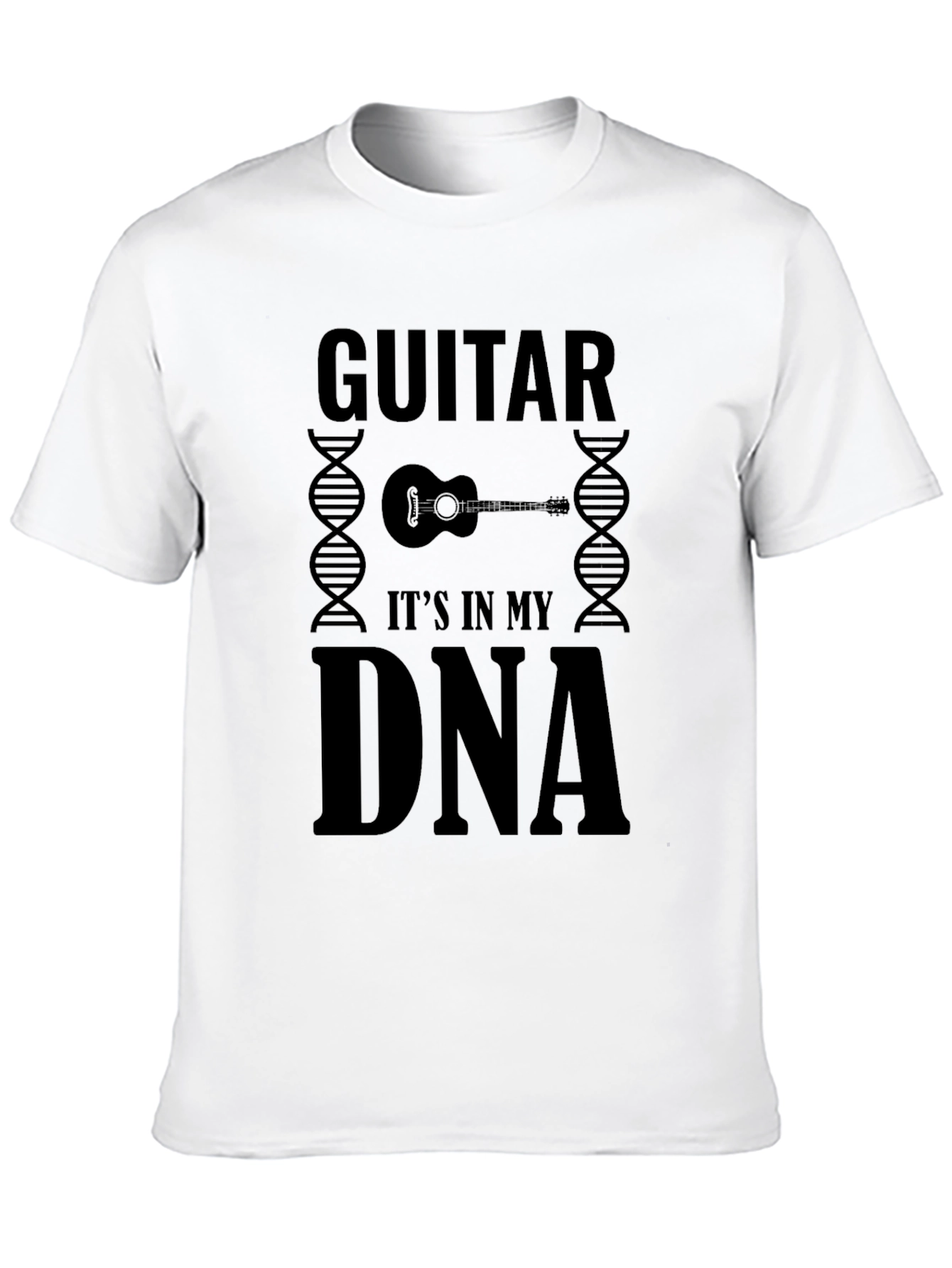 Guitar DNA Black T-Shirt - Music Lover Tee