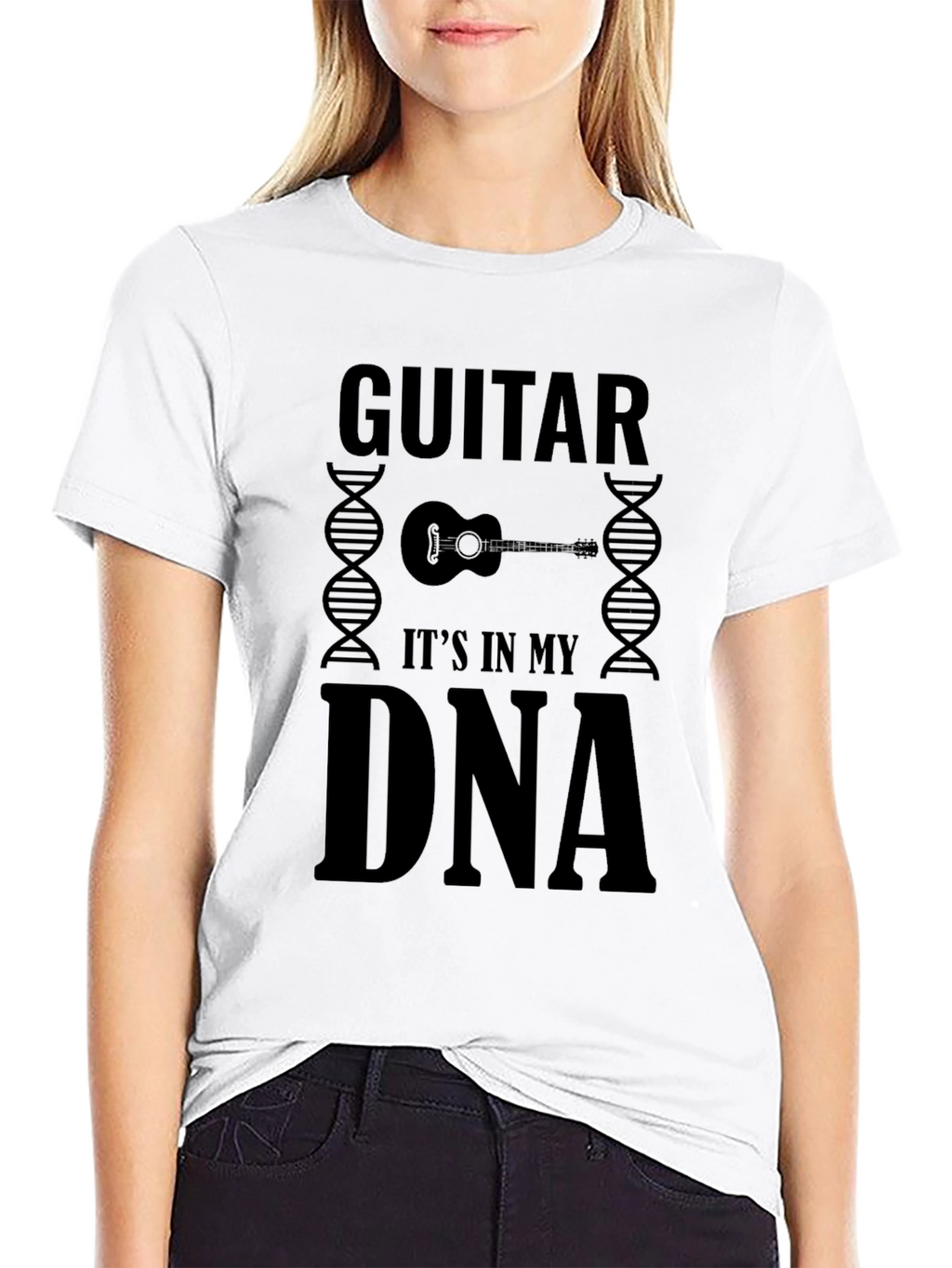 Guitar DNA Black T-Shirt - Music Lover Tee