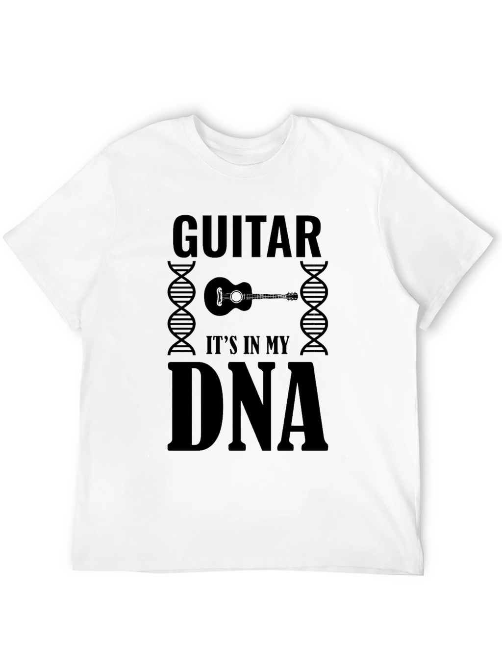 Guitar DNA Black T-Shirt - Music Lover Tee