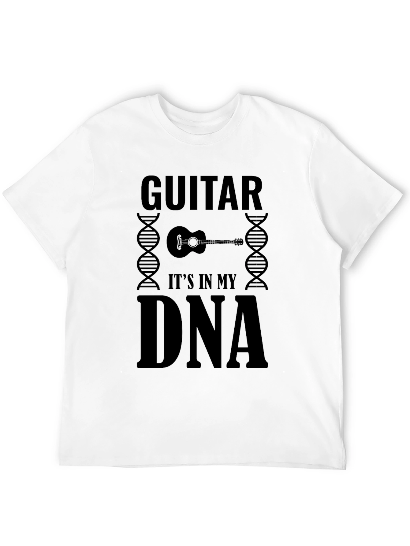 Guitar DNA Black T-Shirt - Music Lover Tee