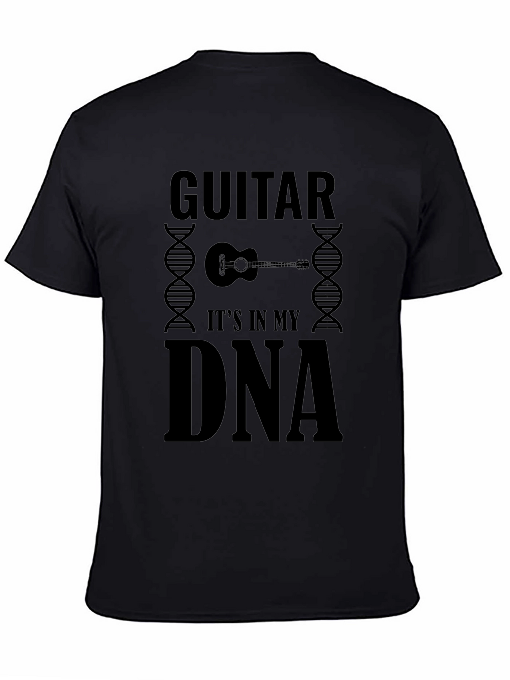 Guitar DNA Black T-Shirt - Music Lover Tee